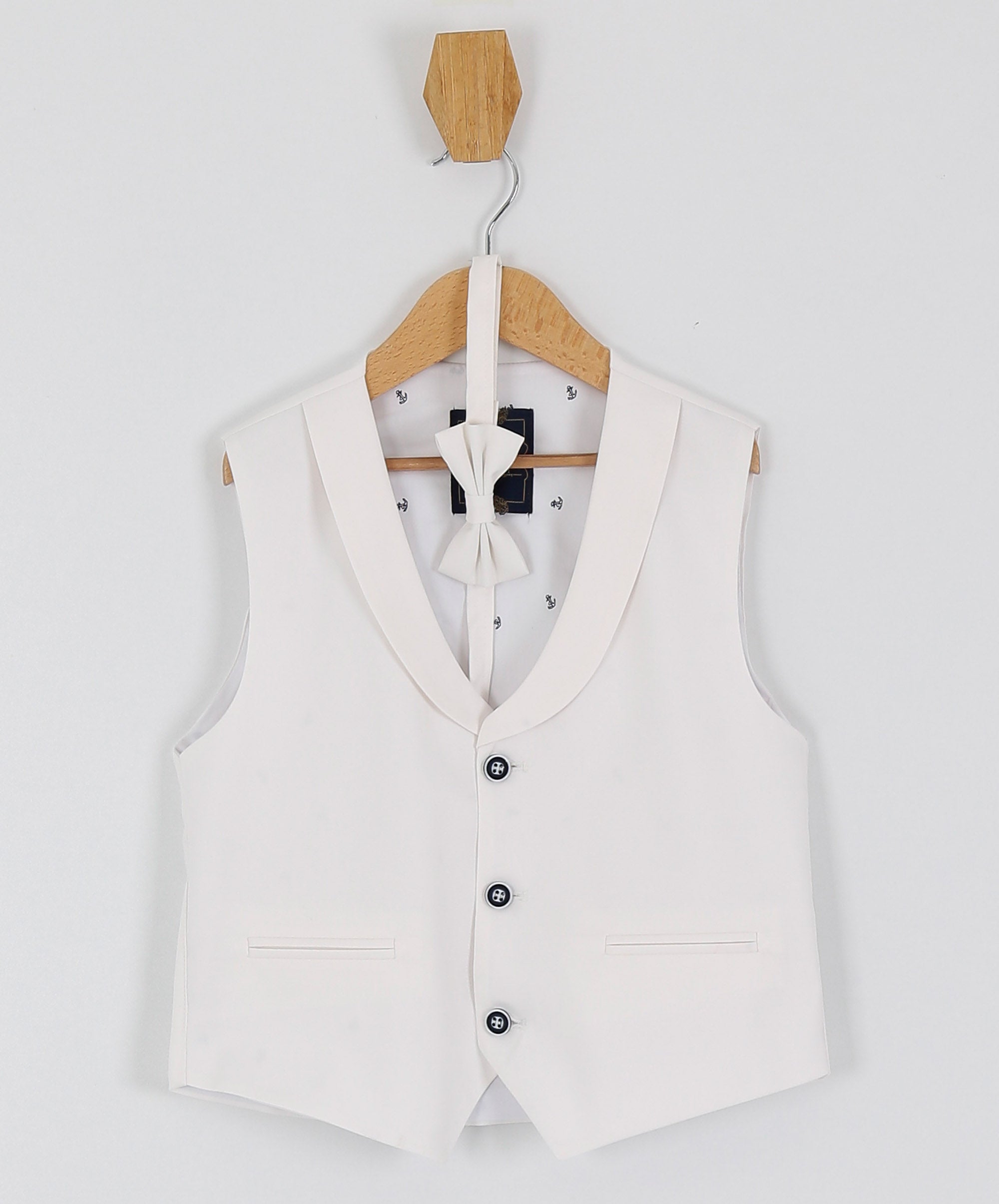 Ensemble Costume en Lin avec Gilet pour Garçons - WHITBY - Blanc