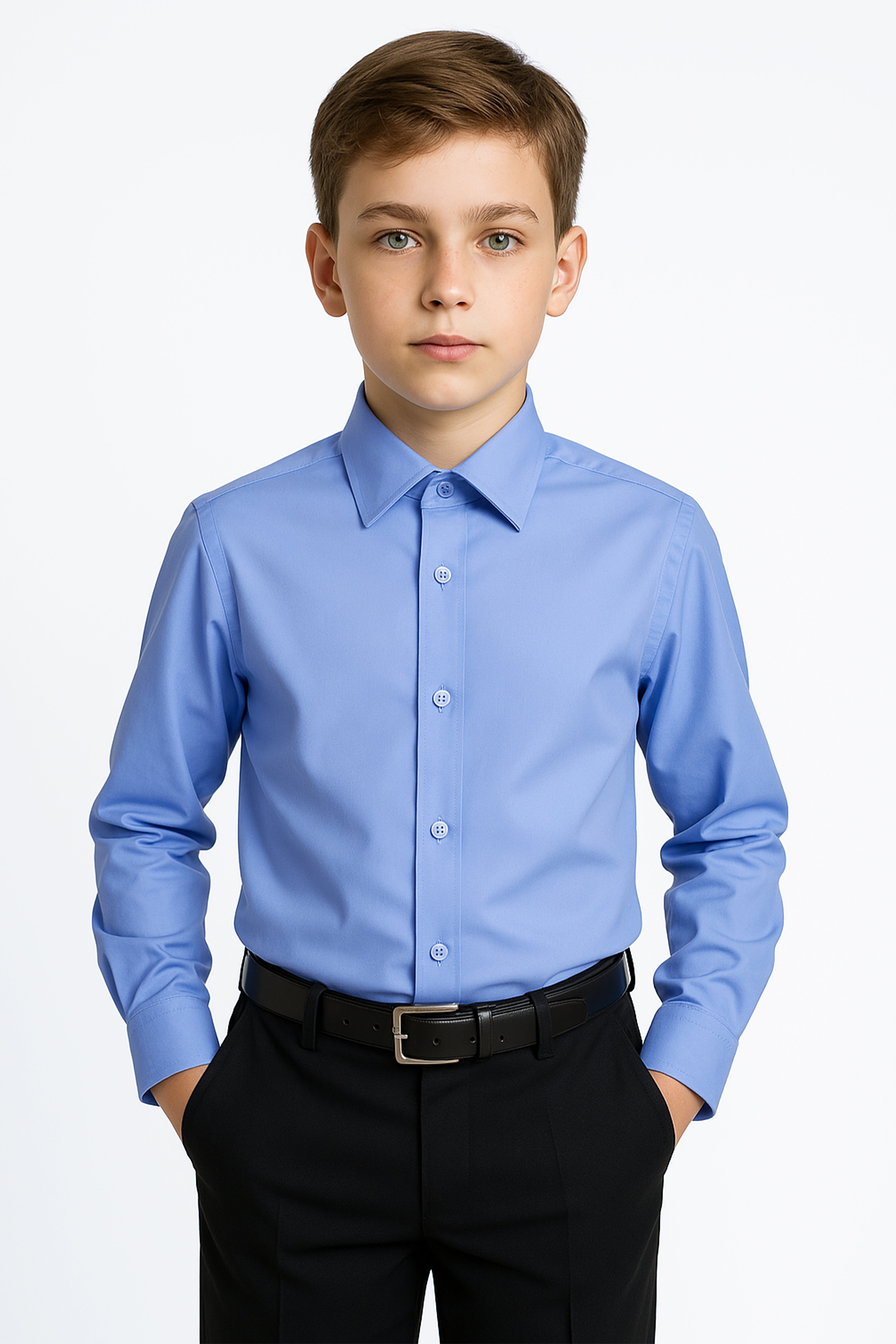 Chemise à col classique pour garçons - Harput - Bleu