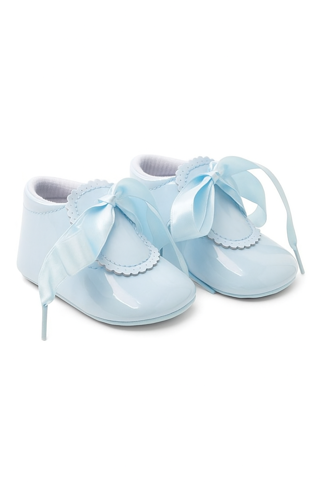 Chaussures Vernies pour Bébés avec Ruban - 908 - Bleu