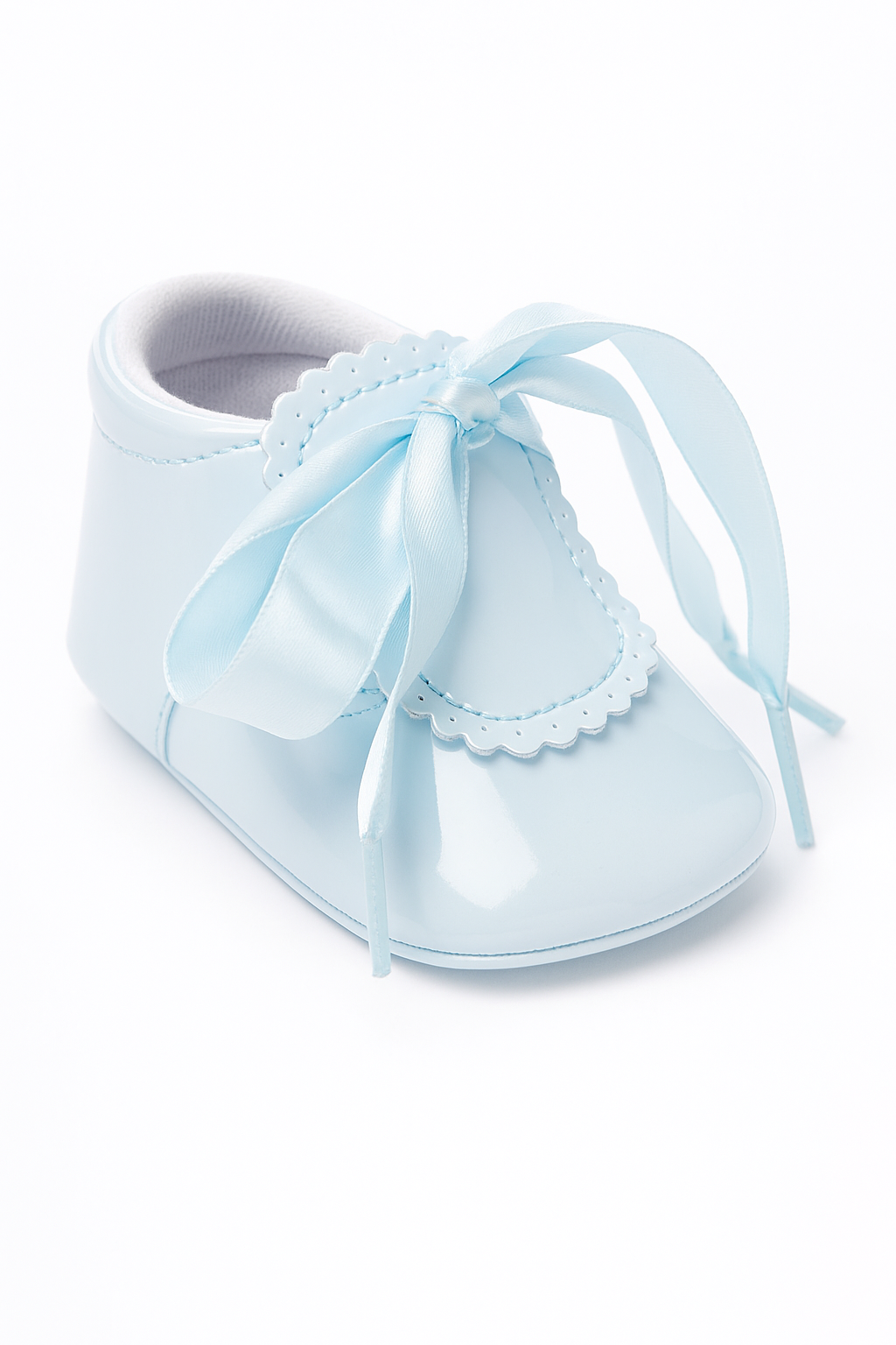 Chaussures Vernies pour Bébés avec Ruban - 908 - Bleu