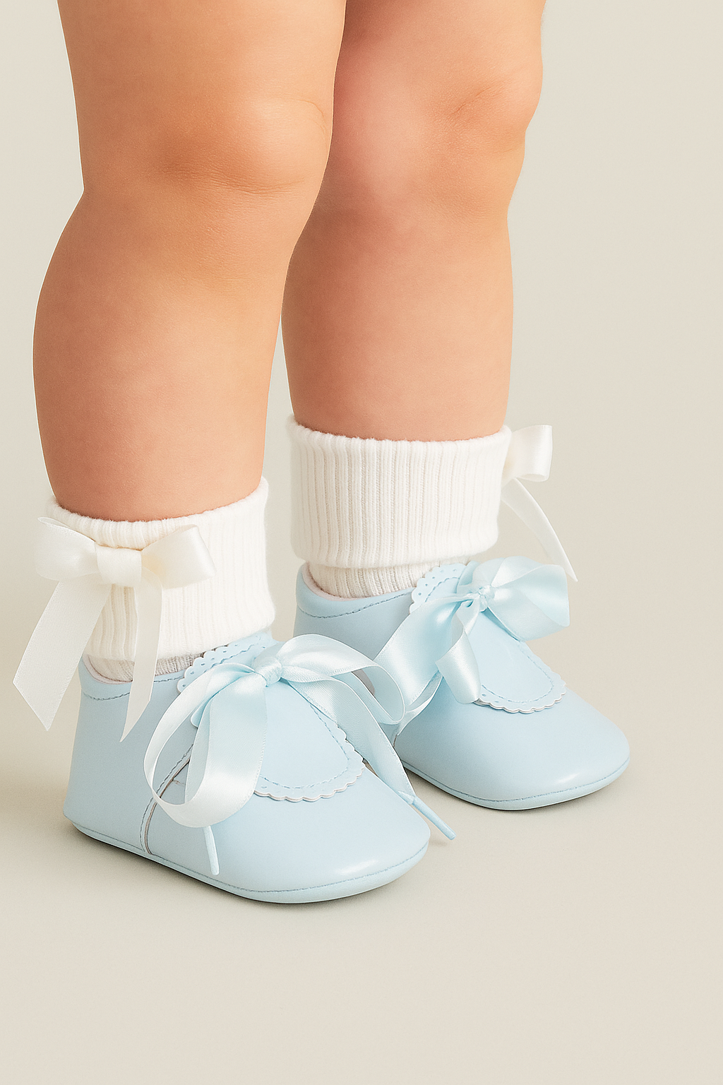 Chaussures Vernies pour Bébés avec Ruban - 908 - Bleu
