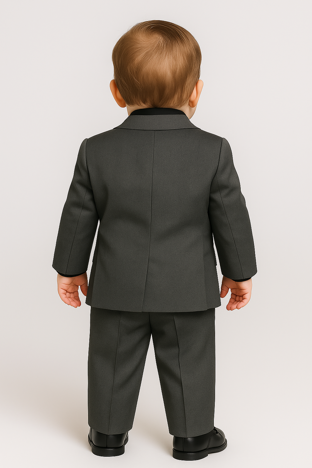 Boys All In One Charcoal Grey Suit Set - SAMUEL - Grey