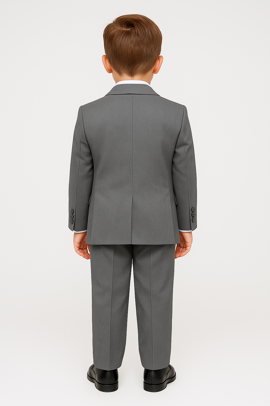 Boys Slim Fit Formal Suit - Sebastian Le Blanc - Grey Back Picture