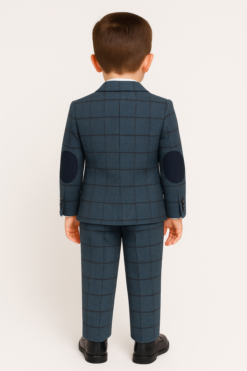Costume en Tweed à Chevrons Tailored Fit Bleu pour Garçons - Bleu