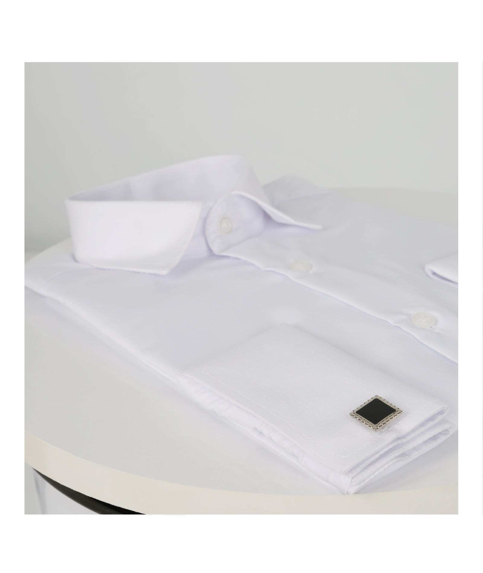 Chemise à Col Classique avec Boutons de Manchette pour Garçons - Ivoire