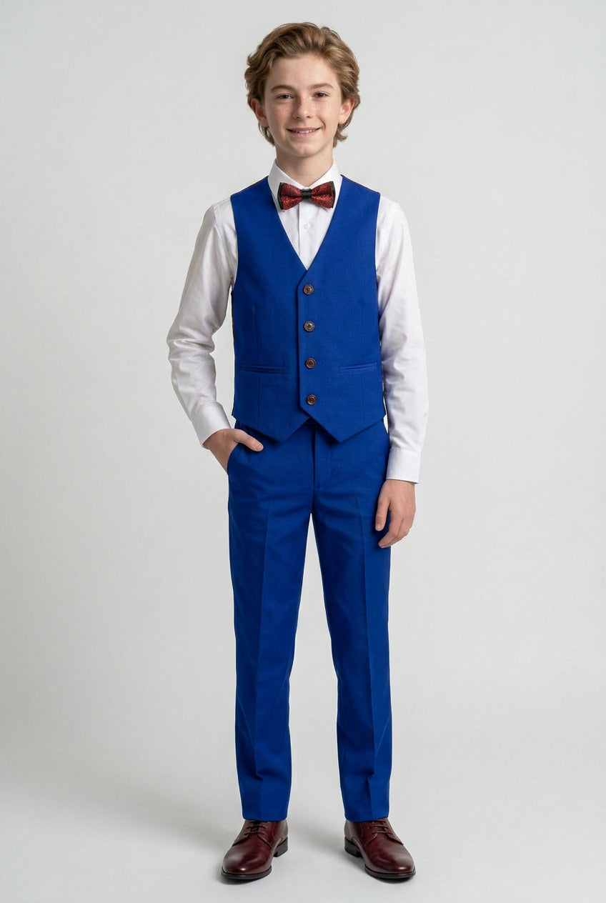 Costume bleu royal coupe slim pour garçon - Bleu royal