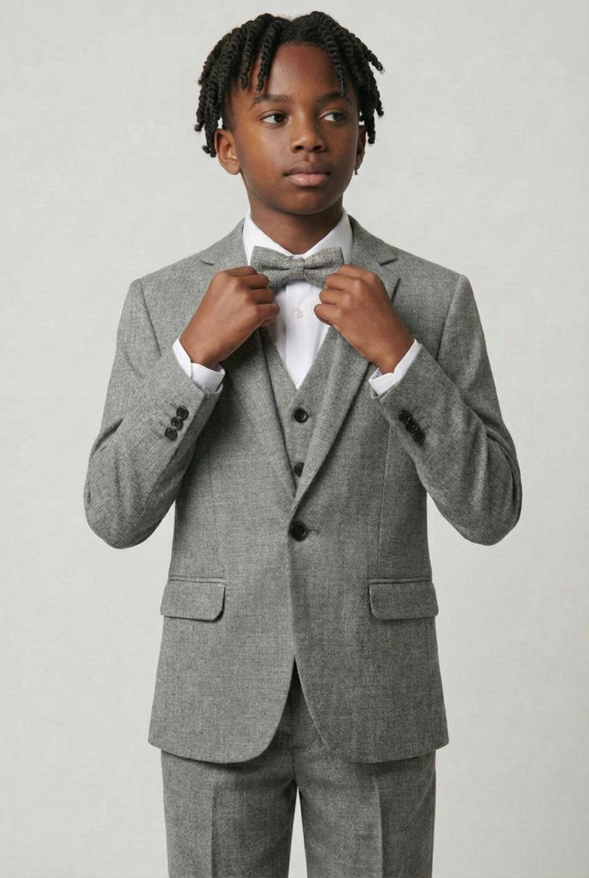 طقم بدلة رسمية ضيقة القصة بنمط محكم مكون من 8 قطع للأولاد - فيزون