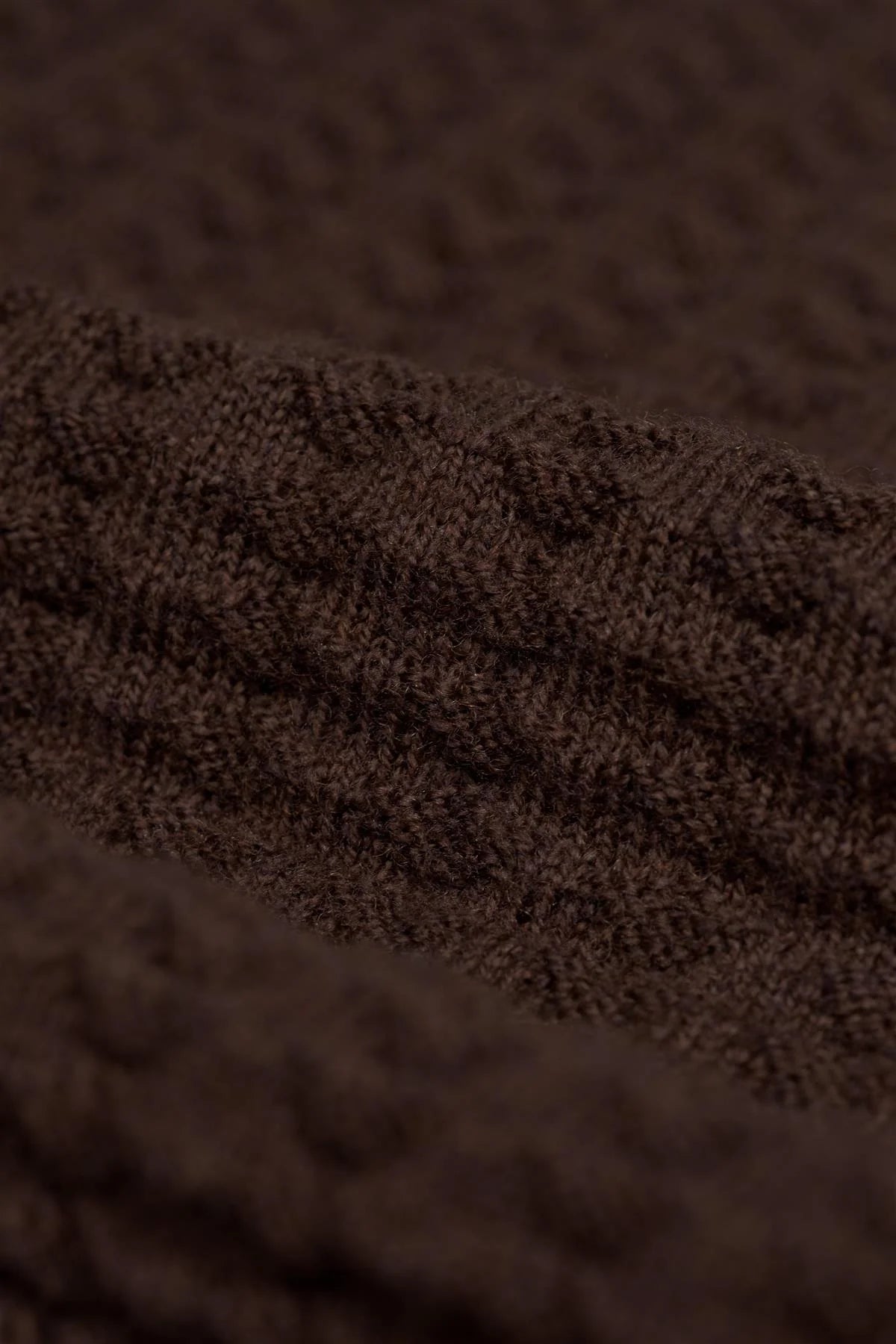 Men’s Wool-Cotton Waffle Knit Roll Neck Jumper - Argas - Brown