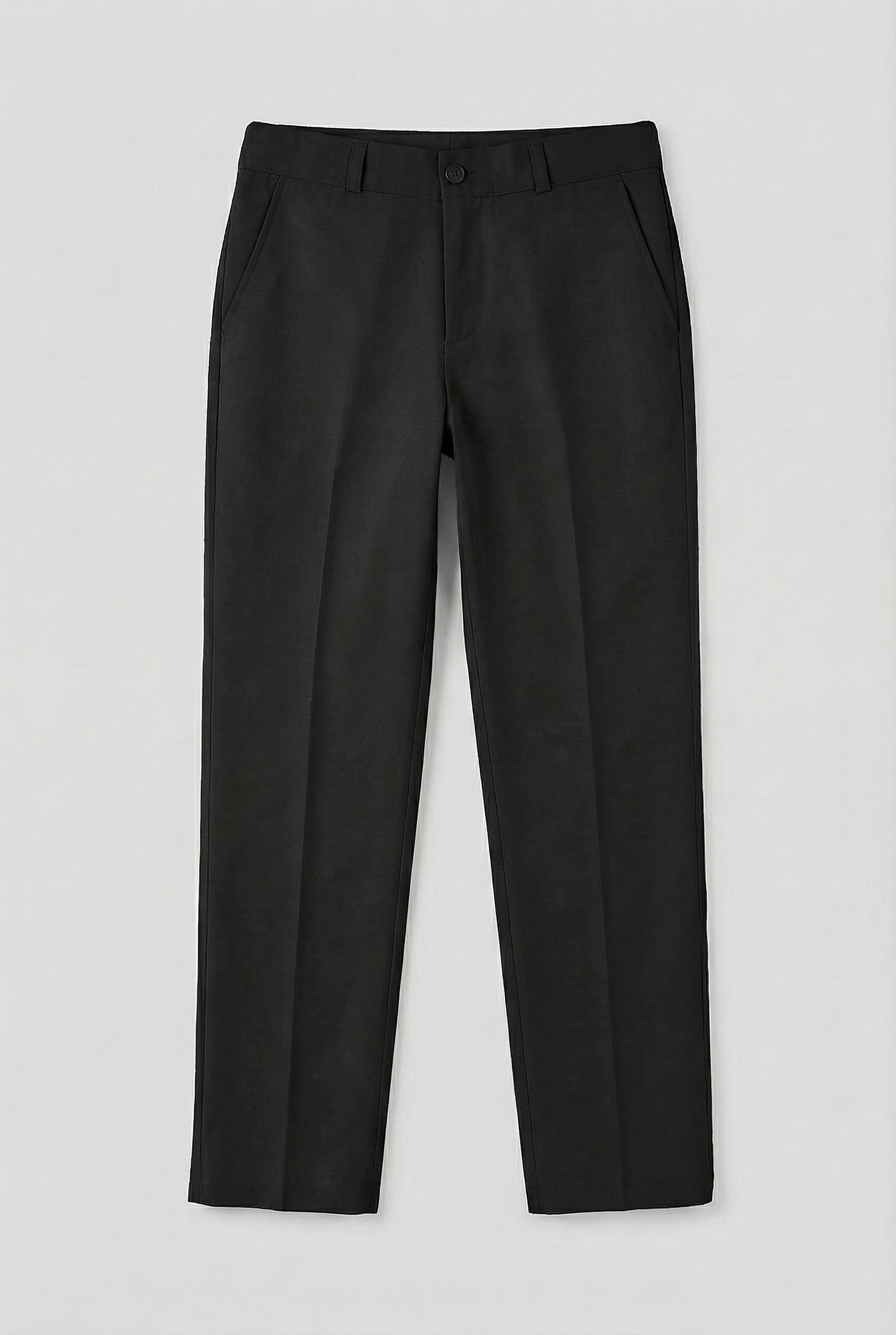 Boys Slim Fit Formal Trousers with Adjustable Waist - Black