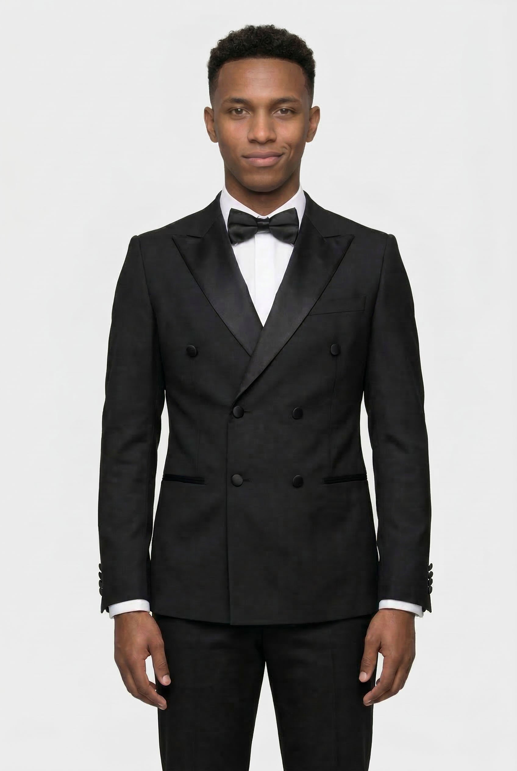 Aspen Black Prom Tuxedo Suit with Satin Lapels