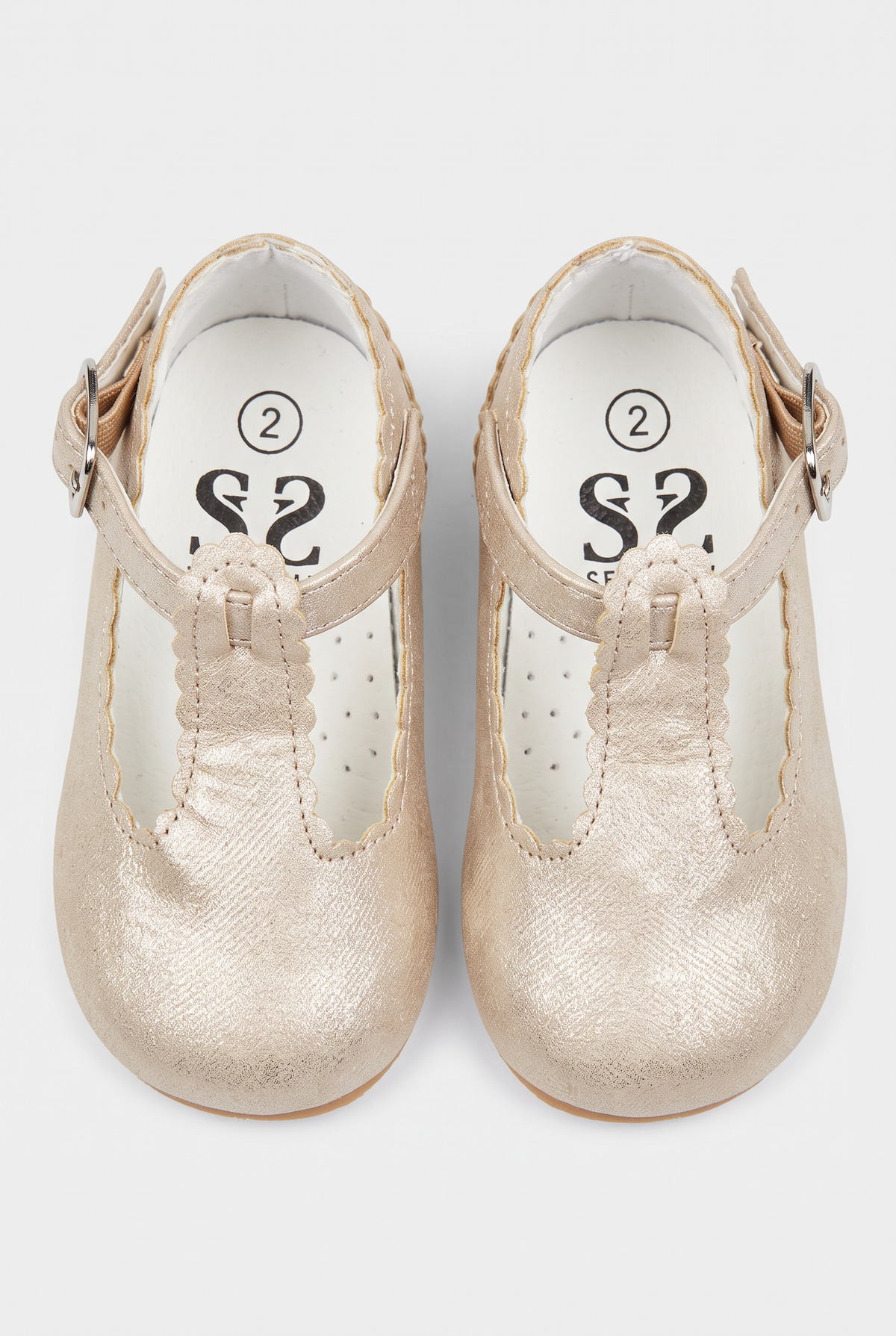 Babies Unisex T-Bar Buckle Shoes - Sevva Gianna - Camel Front Picture