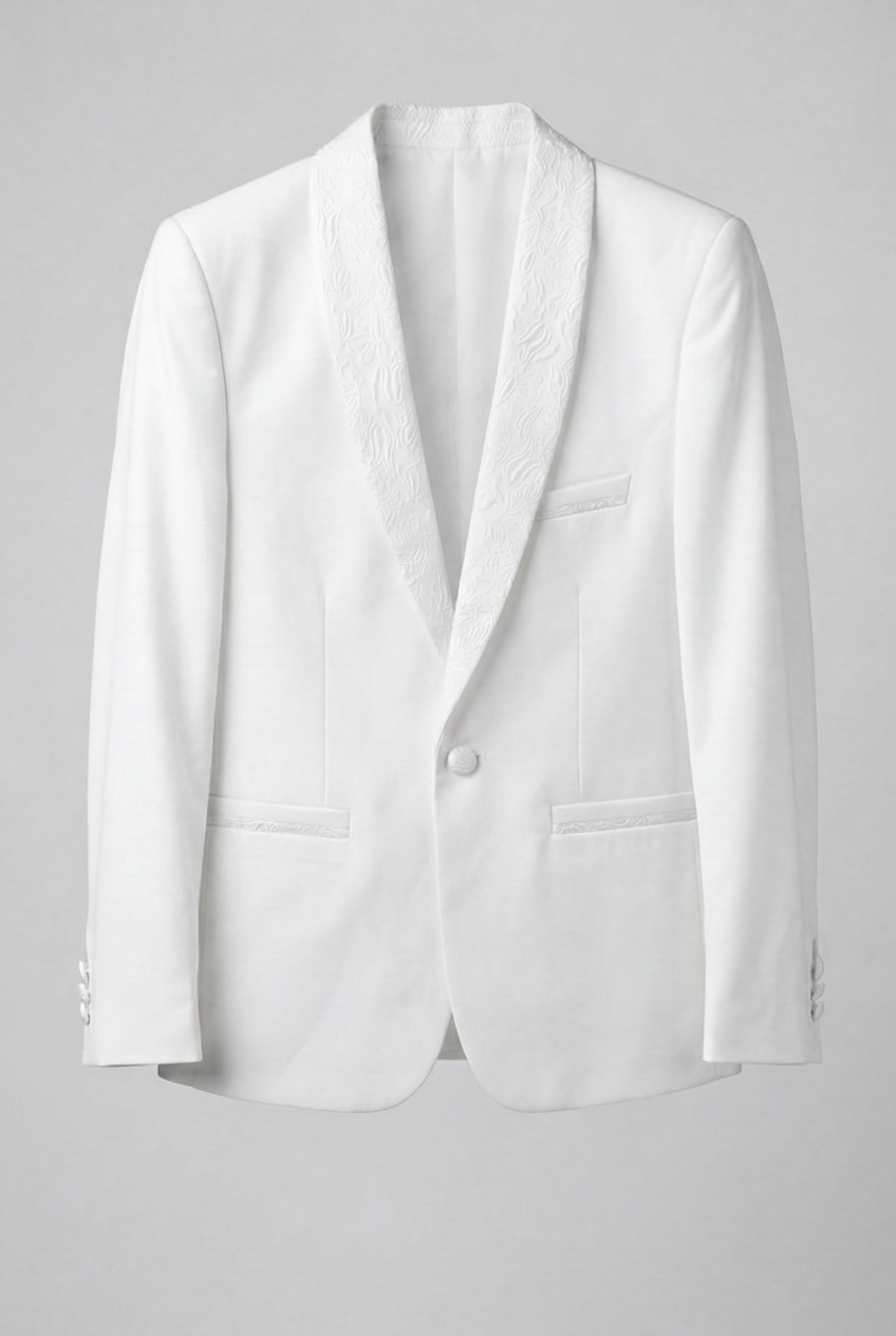 Babys & Jungen 4-teiliges Elfenbein Jacquard Smoking-Anzug - Roman - Elfenbein