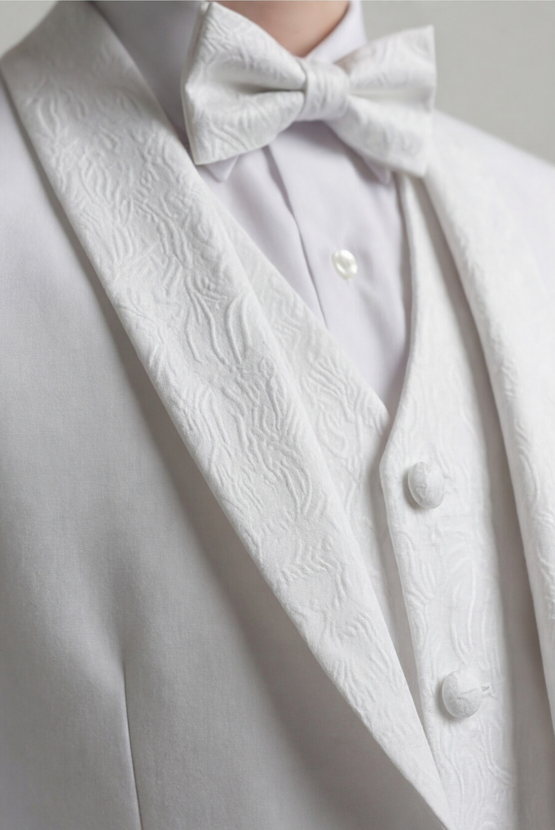 Babys & Jungen 4-teiliges Elfenbein Jacquard Smoking-Anzug - Roman - Elfenbein