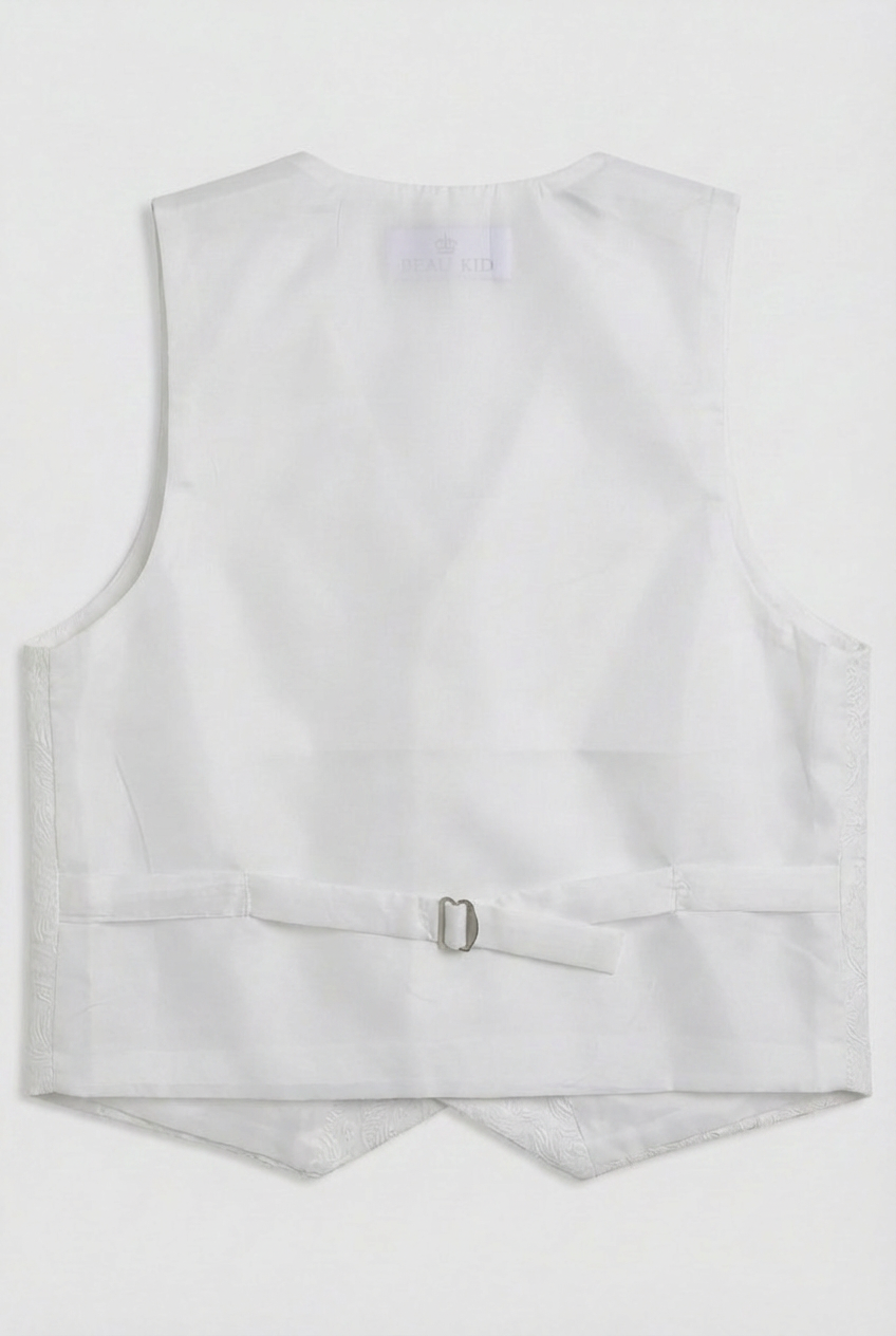 Babys & Jungen 4-teiliges Elfenbein Jacquard Smoking-Anzug - Roman - Elfenbein