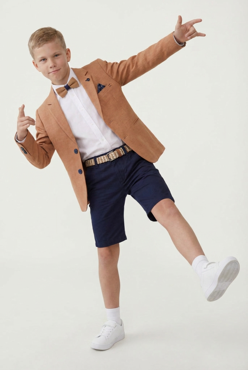 Babys & Jungen Baumwolle 5-teiliges Shorts-Set – Dylan – Camel