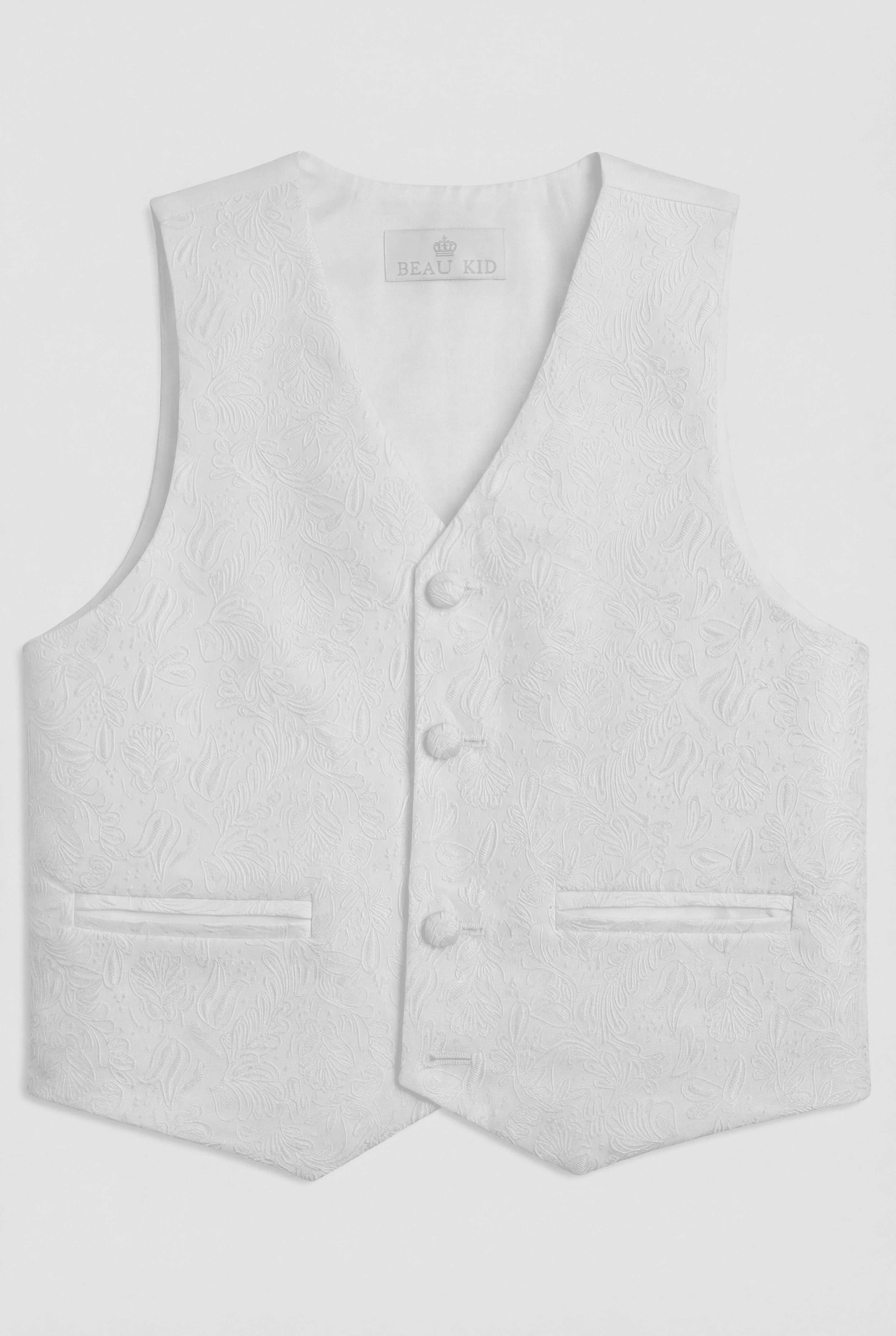 Babys & Jungen 4-teiliges Elfenbein Jacquard Smoking-Anzug - Roman - Elfenbein