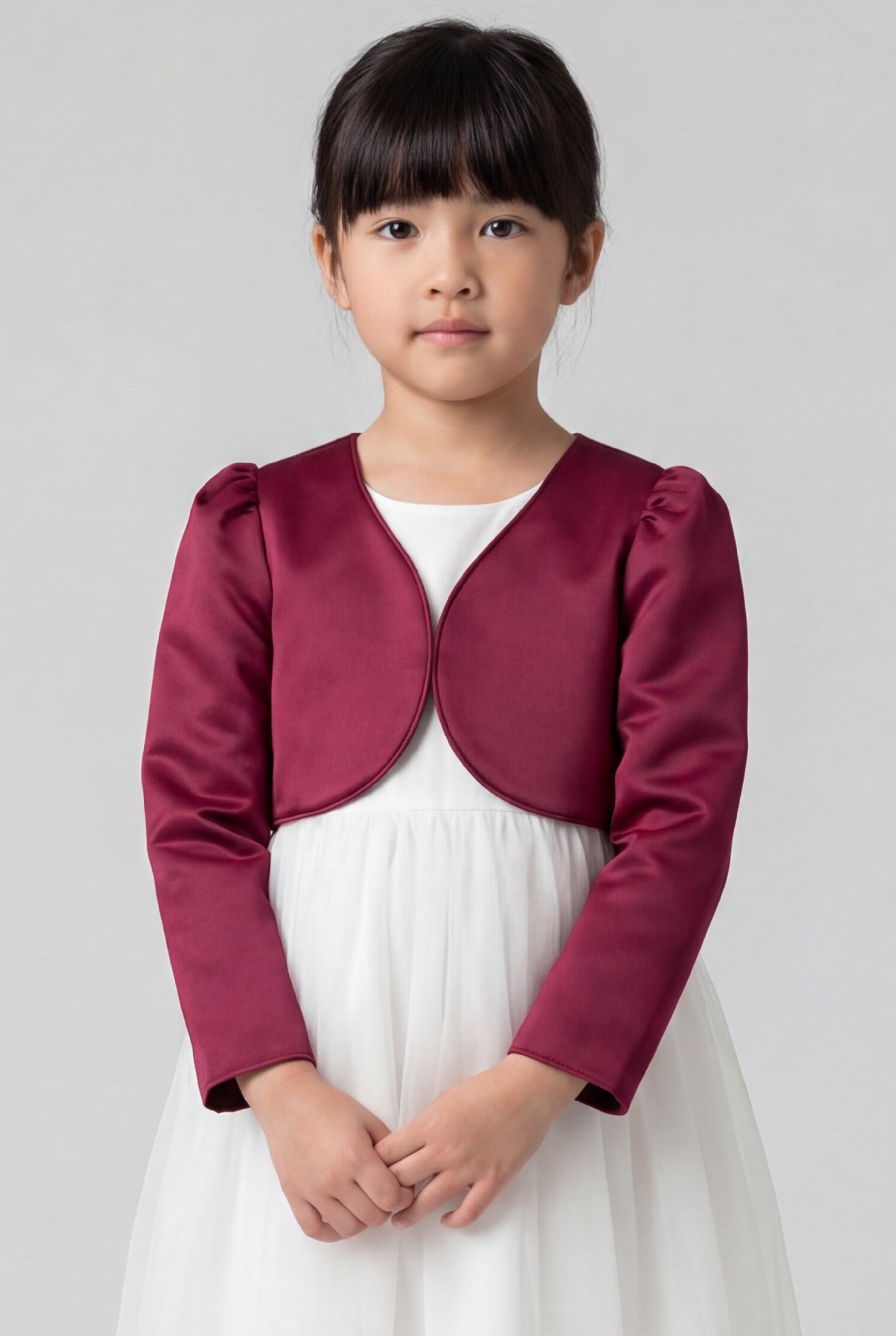 Babys & Mädchen Langarm-Bolero - Burgunderrot