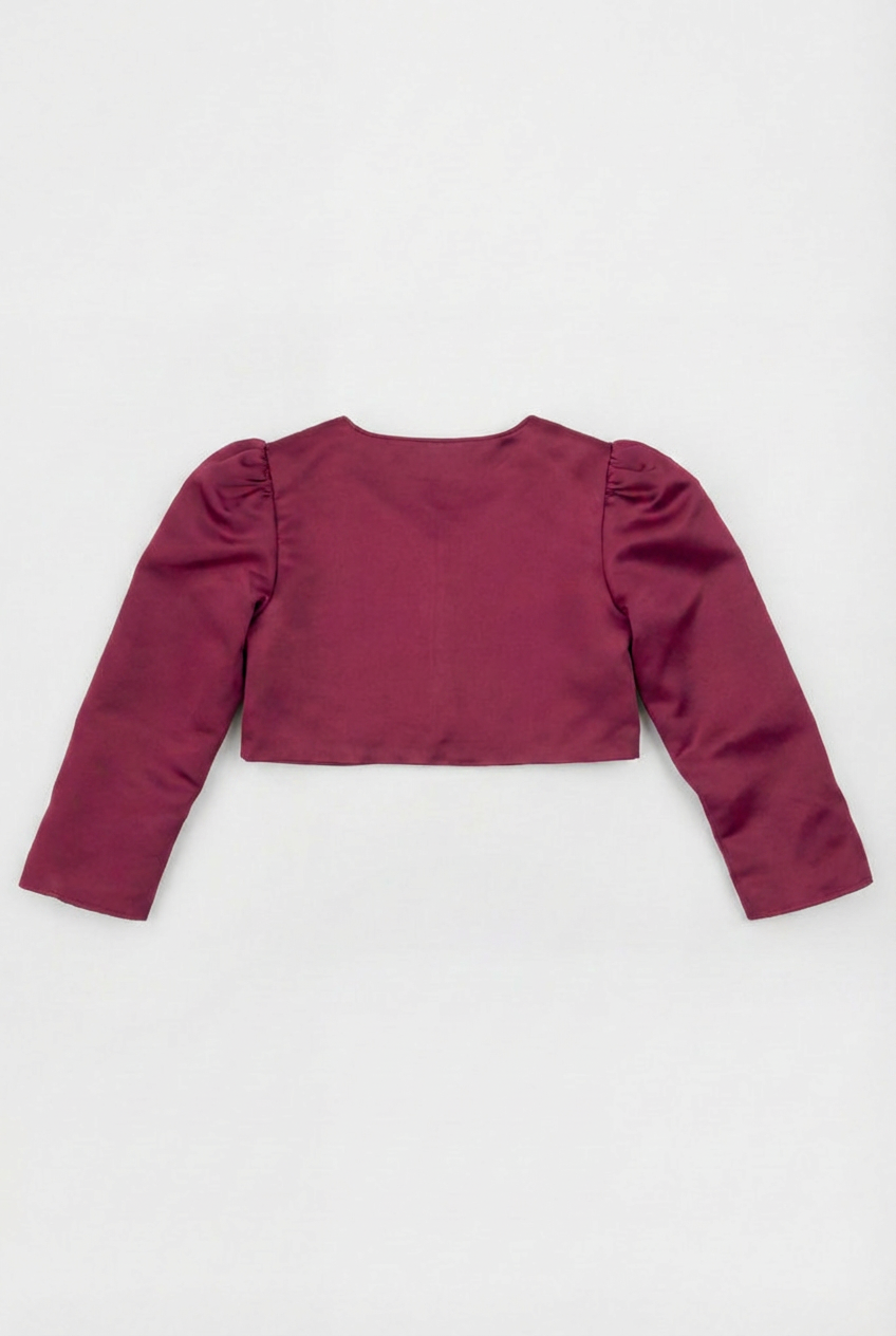 Bolero de manga larga para bebés y niñas - Burdeos