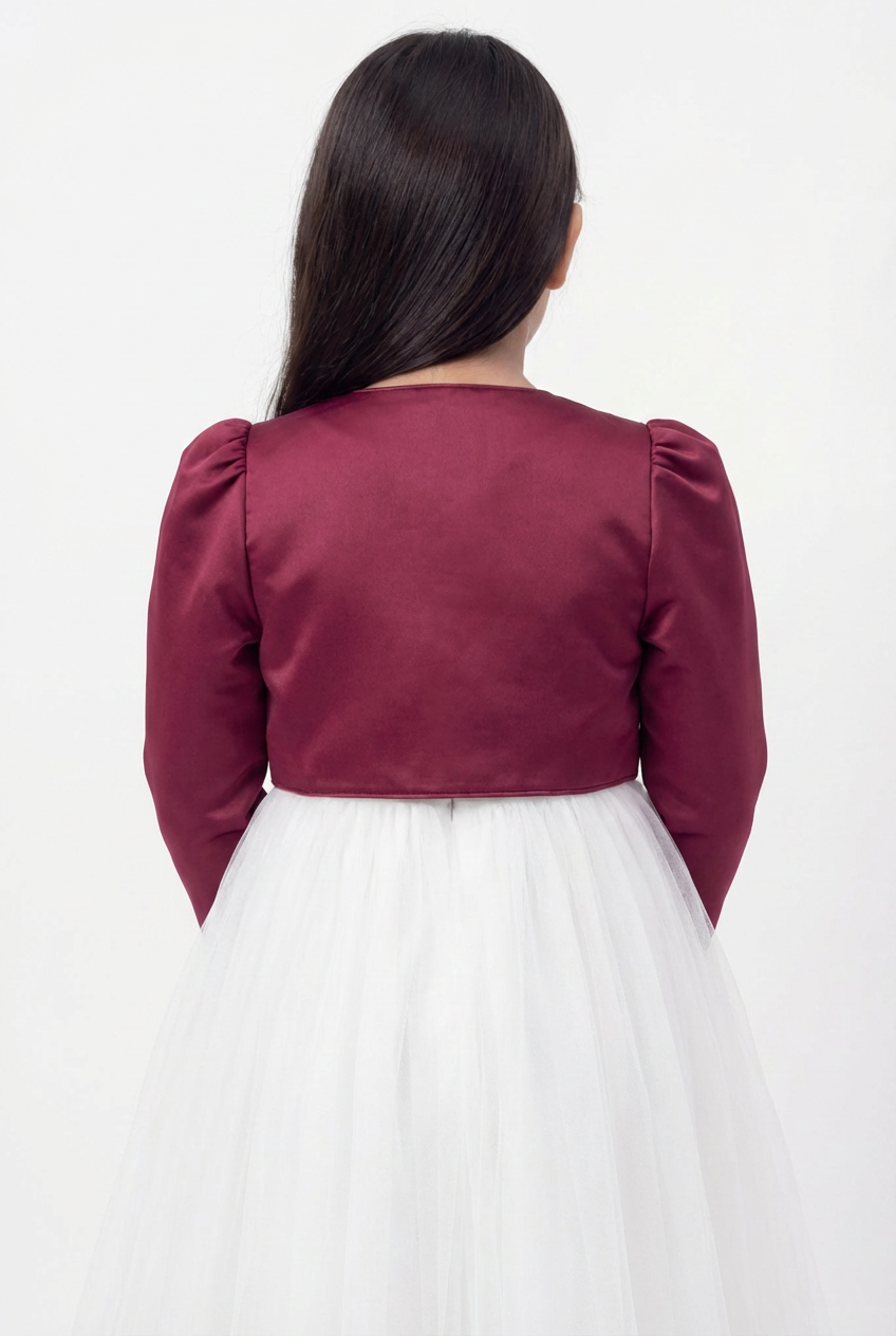 Babys & Mädchen Langarm-Bolero - Burgunderrot