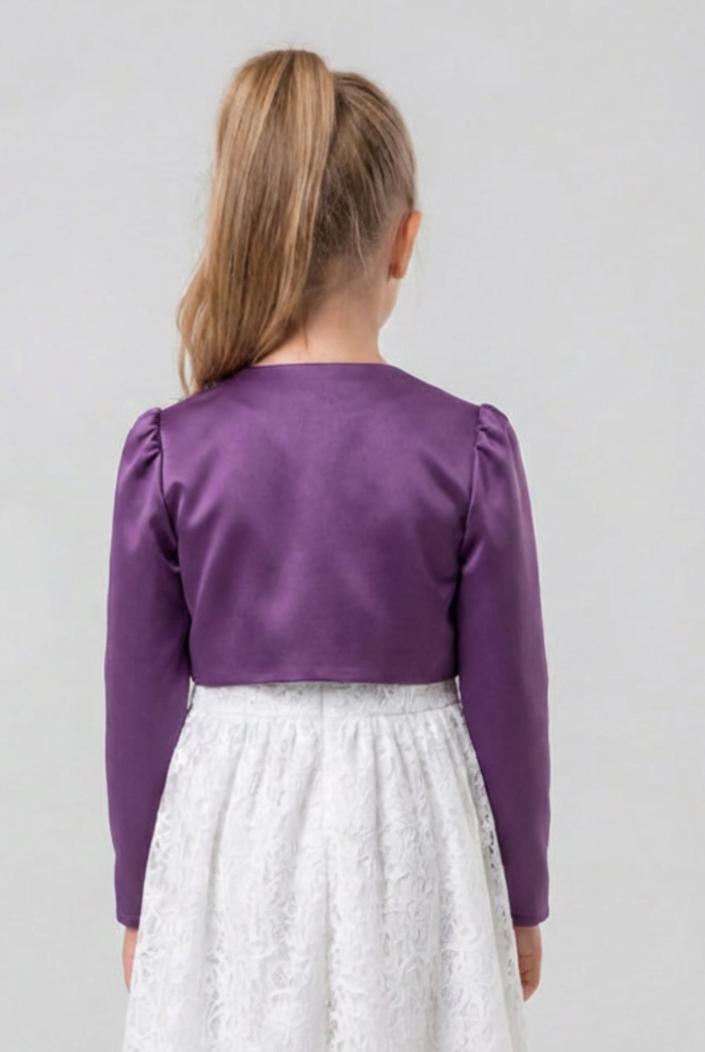 Babies & Girls Long Sleeves Bolero - Purple