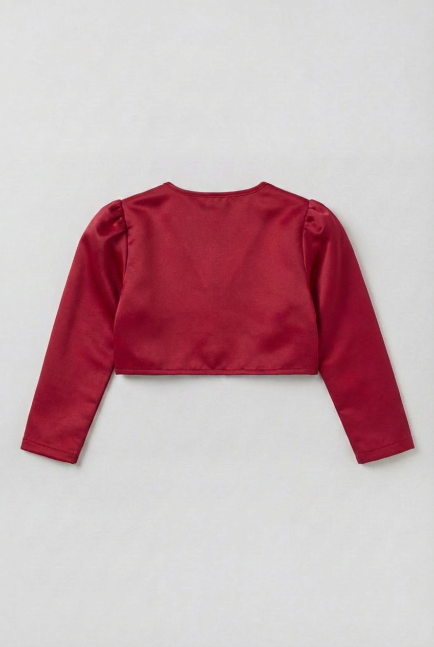 Bolero a maniche lunghe per neonate e bambine - Rosso