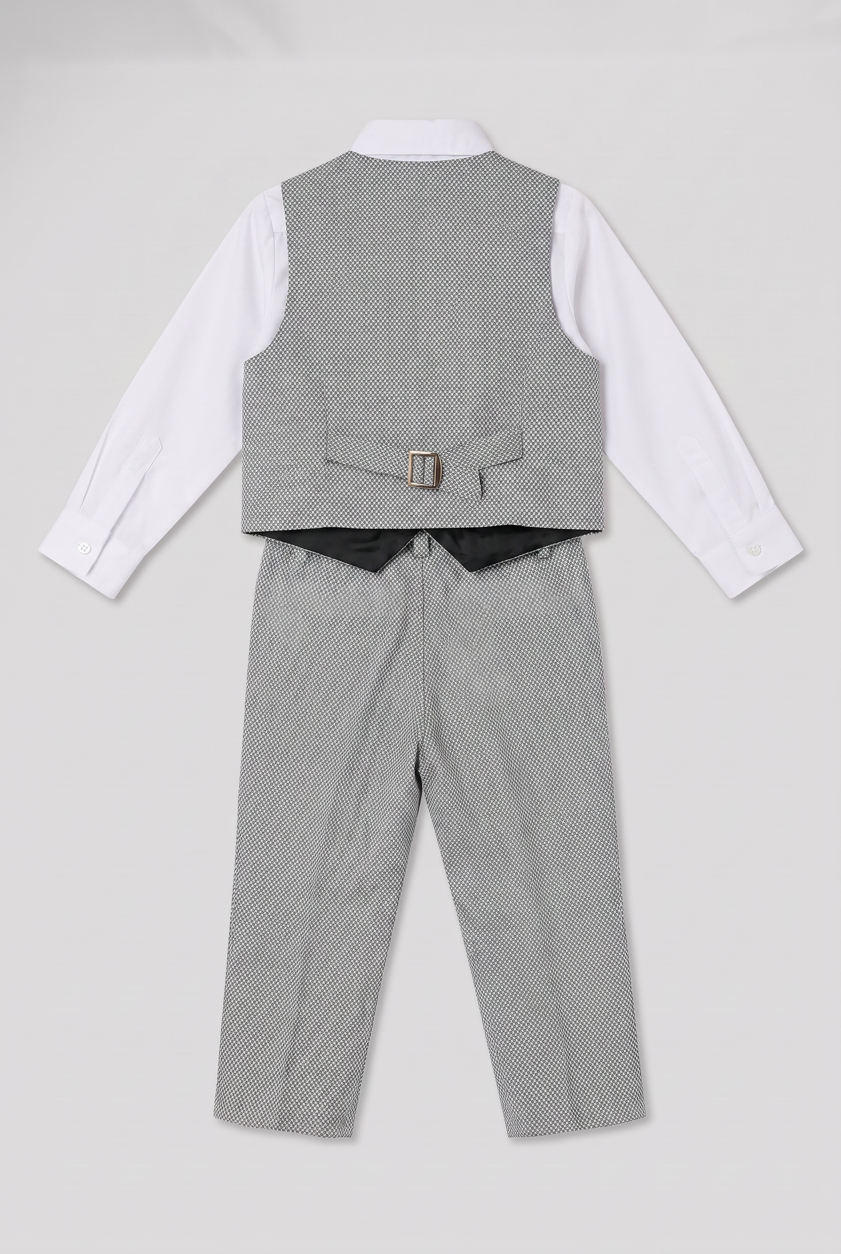 4-teiliges Weste-Set aus Baumwolle für Baby-Jungen – DAMATLIK – Grau