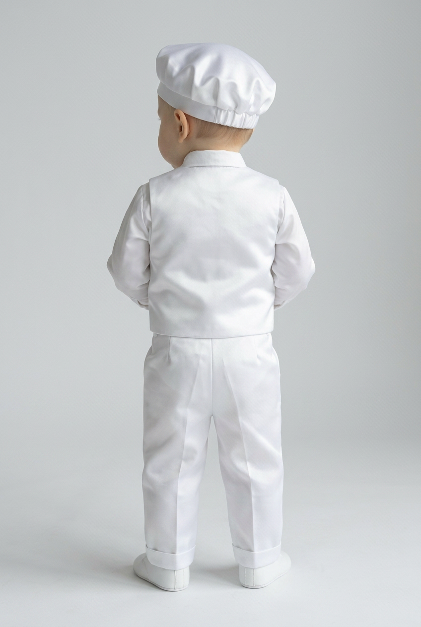 Baby Boys 5 Piece Sailor Christening Suit - NELSON - White