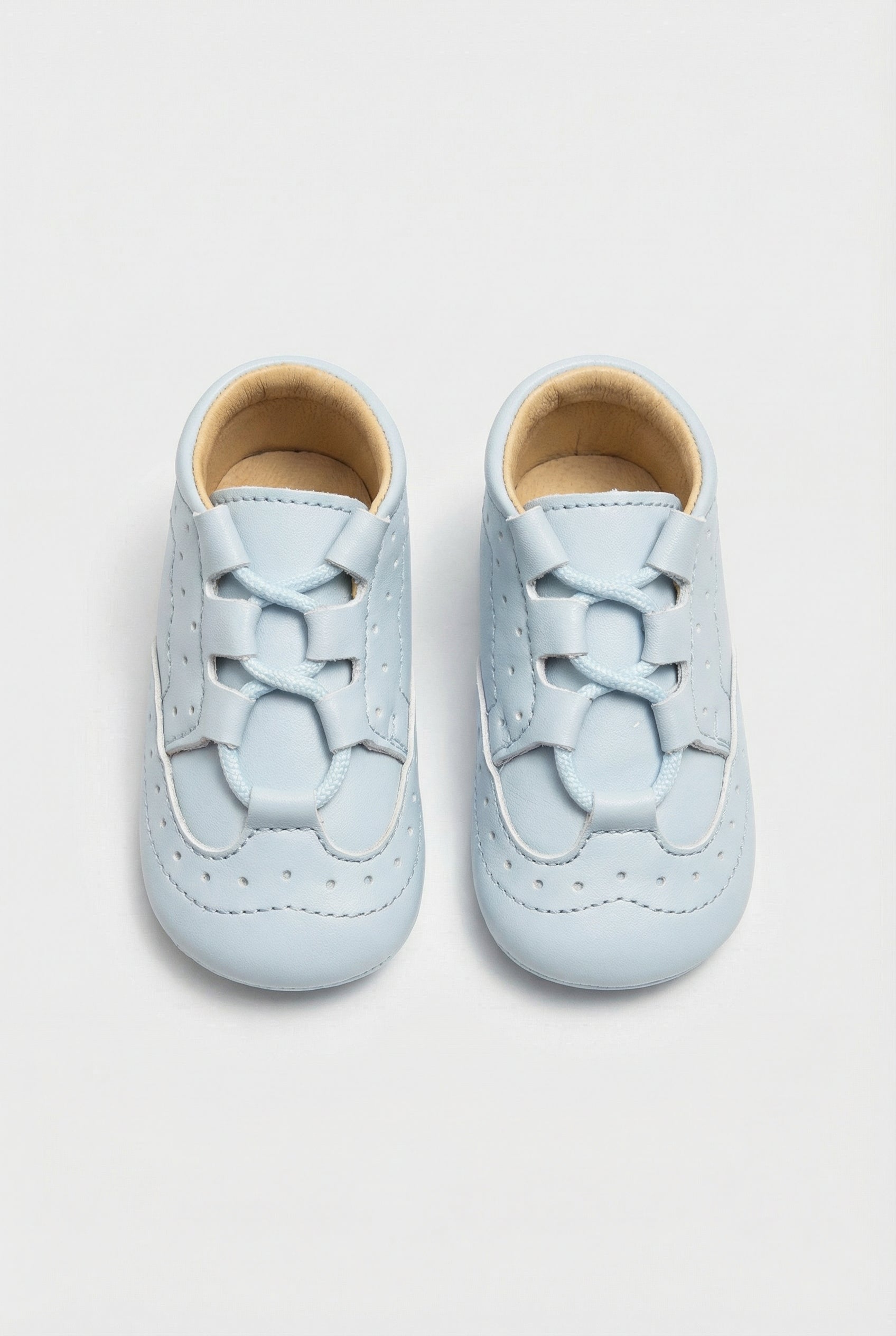 Baby Boys Patent Lace Up Pram Shoes - Leon - Blue Front Picture