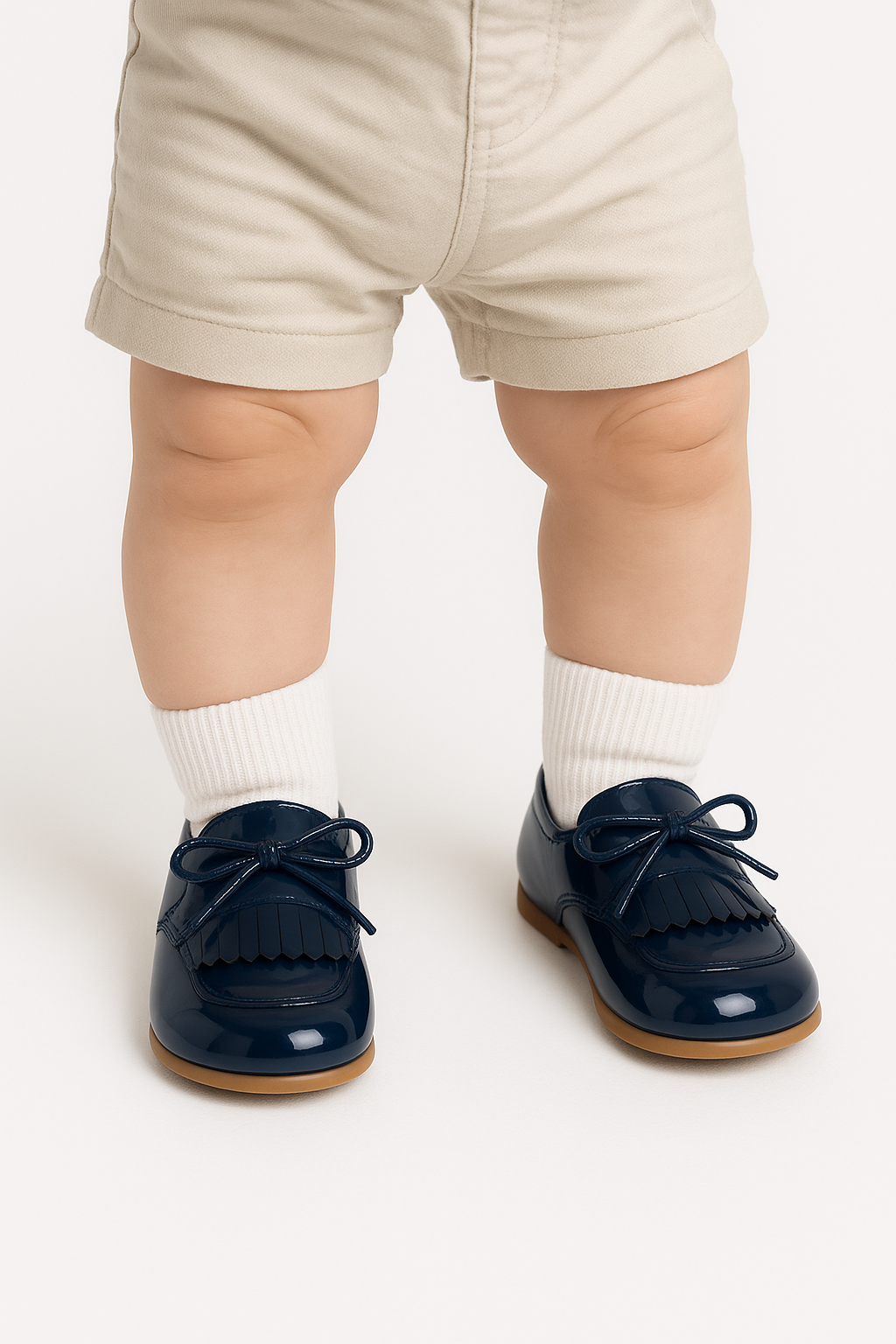 Baby Boys Pre- walker Patent Loafer - ADAM - Navy Blue Model Picture