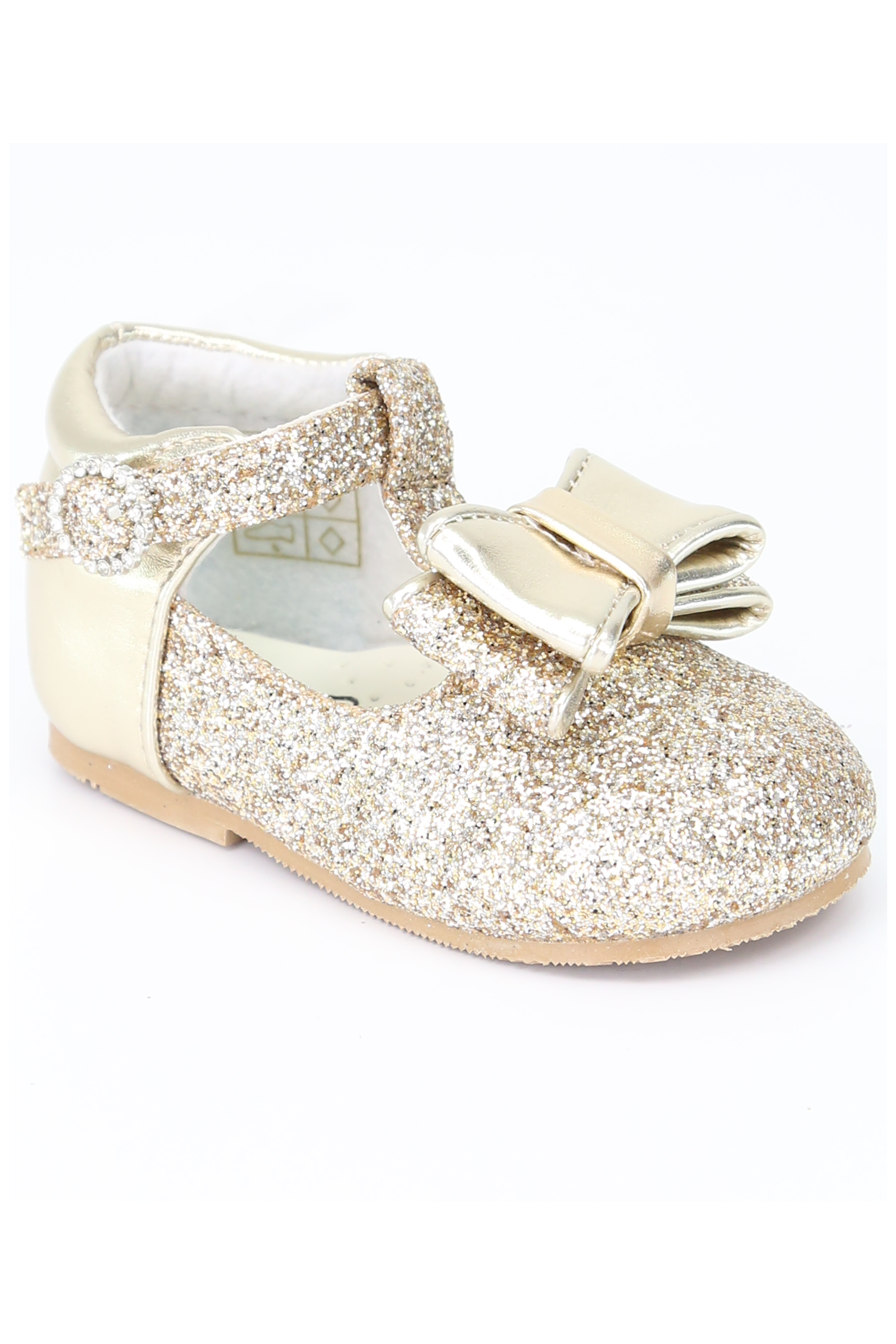 Baby Girls Sparkly Mary Jane Shoes - CORA - Gold Side Picture