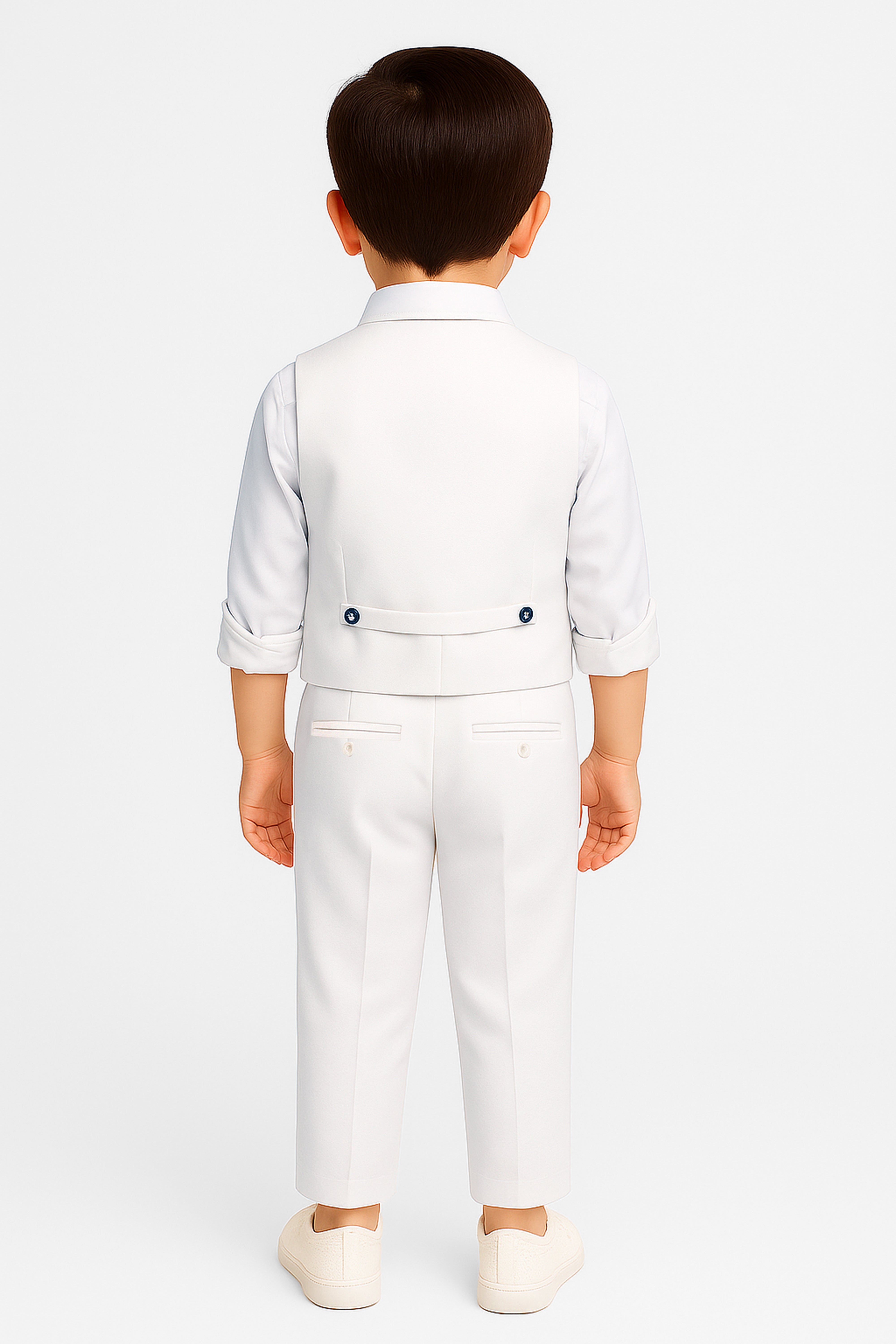 Ensemble Costume en Lin avec Gilet pour Garçons - WHITBY - Blanc