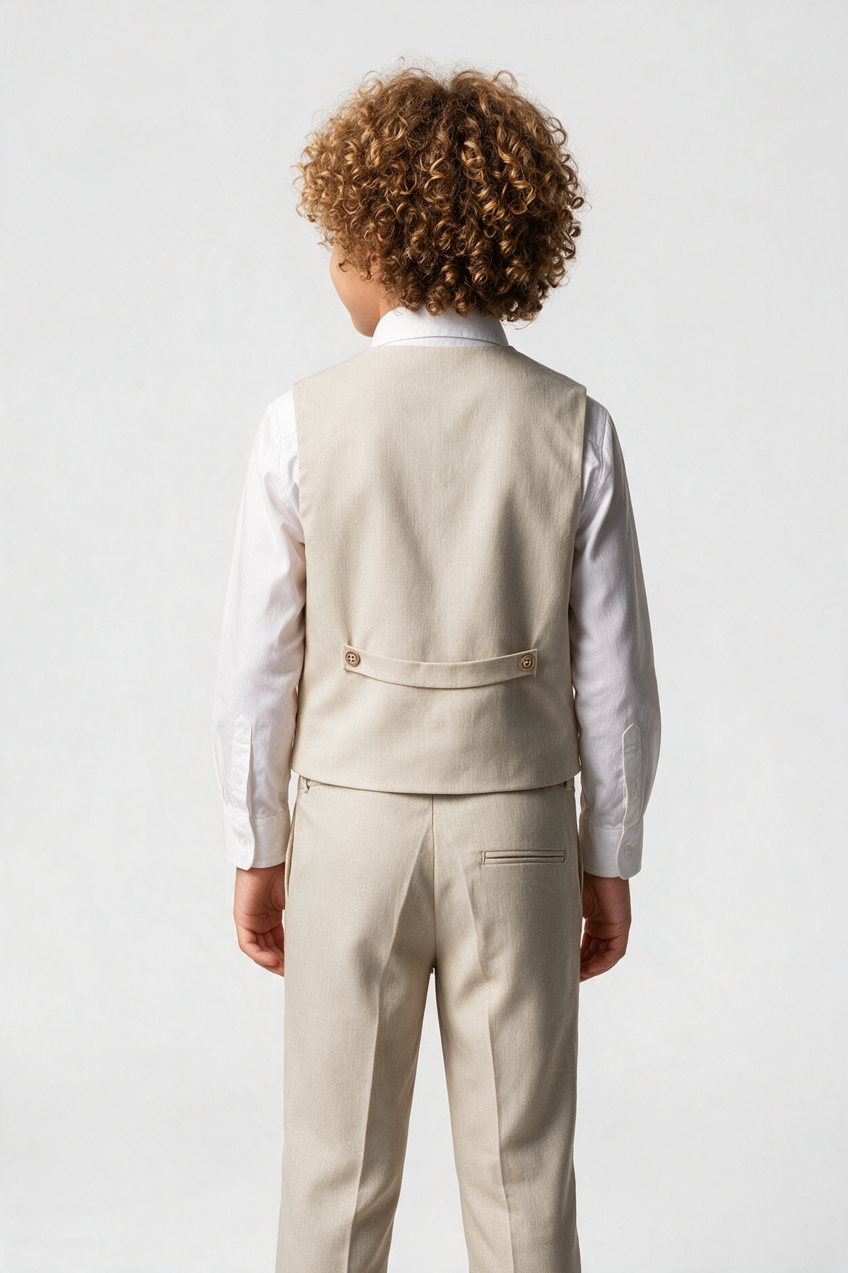 Baby & Boys 4-Piece Cotton-Linen Waistcoat Suit Set - Light Beige