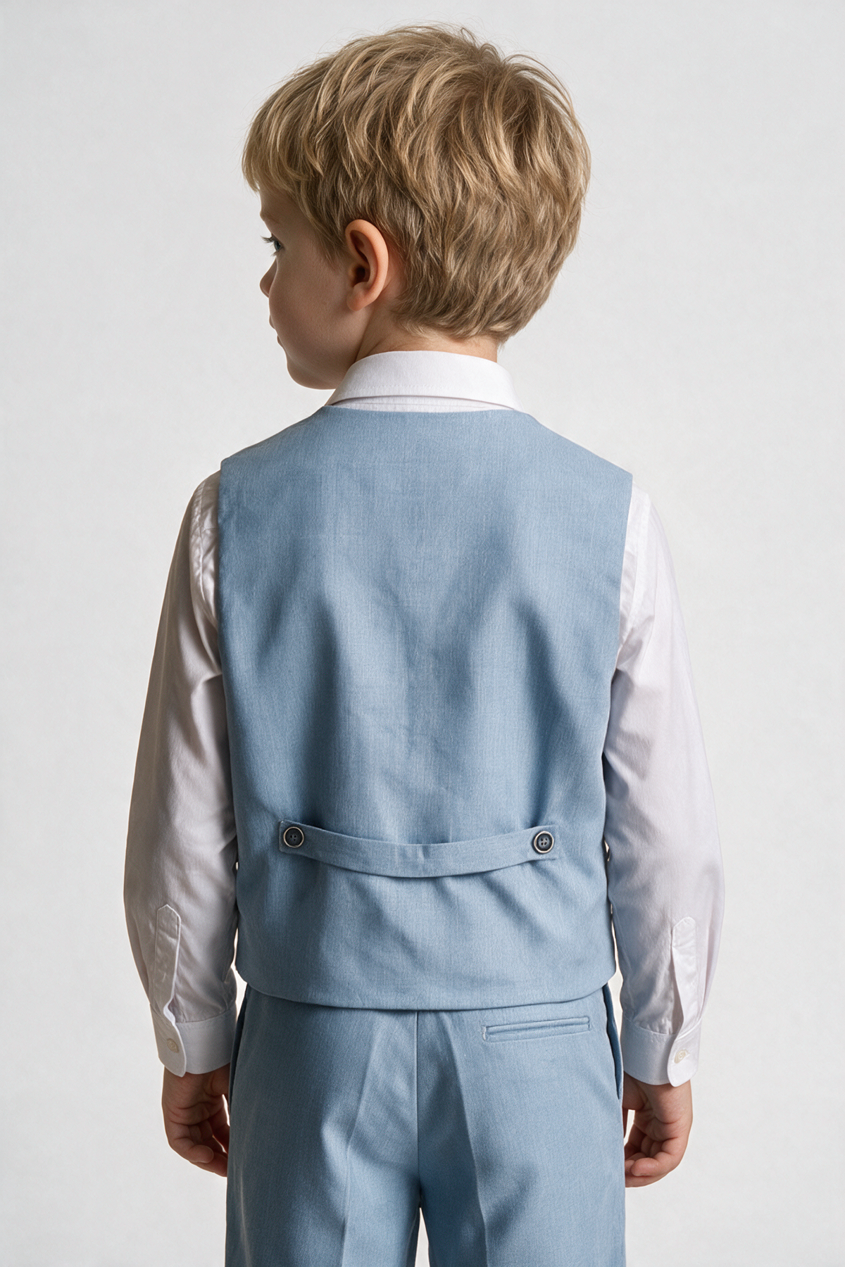 Baby & Boys 4-Piece Cotton-Linen Waistcoat Suit Set - Light Blue