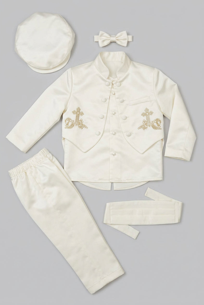 Tenue de baptême pour petit garçon - Ivoire