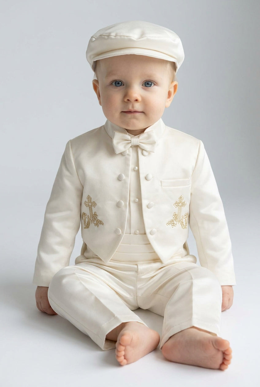 Baby Boys Christening Baptism Outfit - Ivory