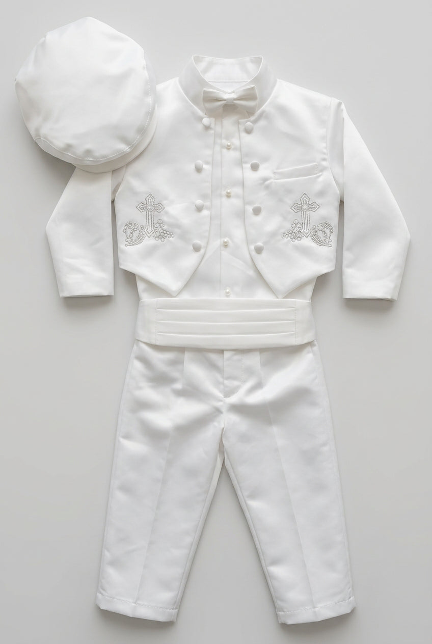 Tenue de baptême pour petit garçon - Blanche