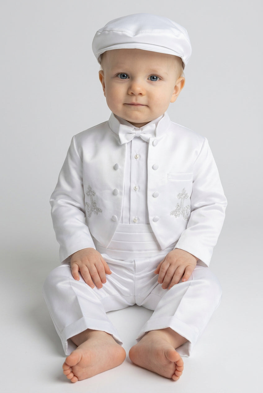 Baby Boys Christening Baptism Outfit - White