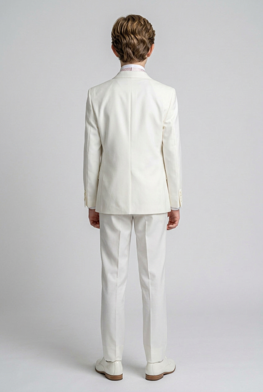 Costume de page pour bébé et garçon (mariage, bal de promo), gilet au choix, 5 pièces - Crème - Rose