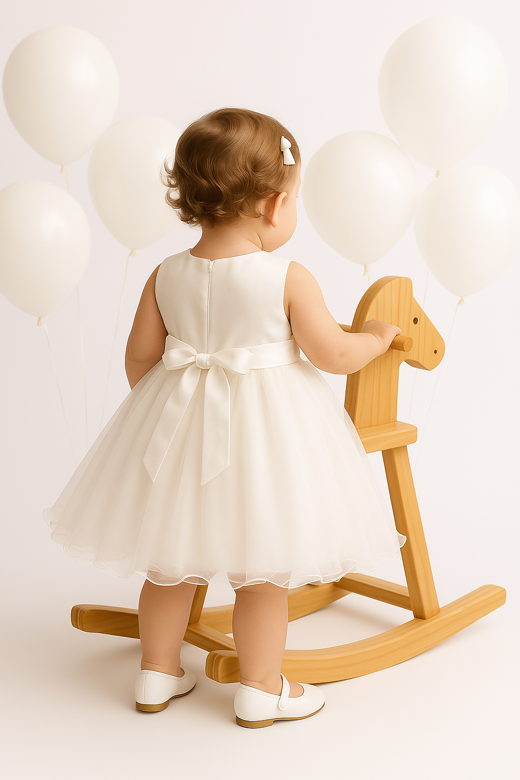 Baby & Girls Sequin Tulle Dress - RILEY - White