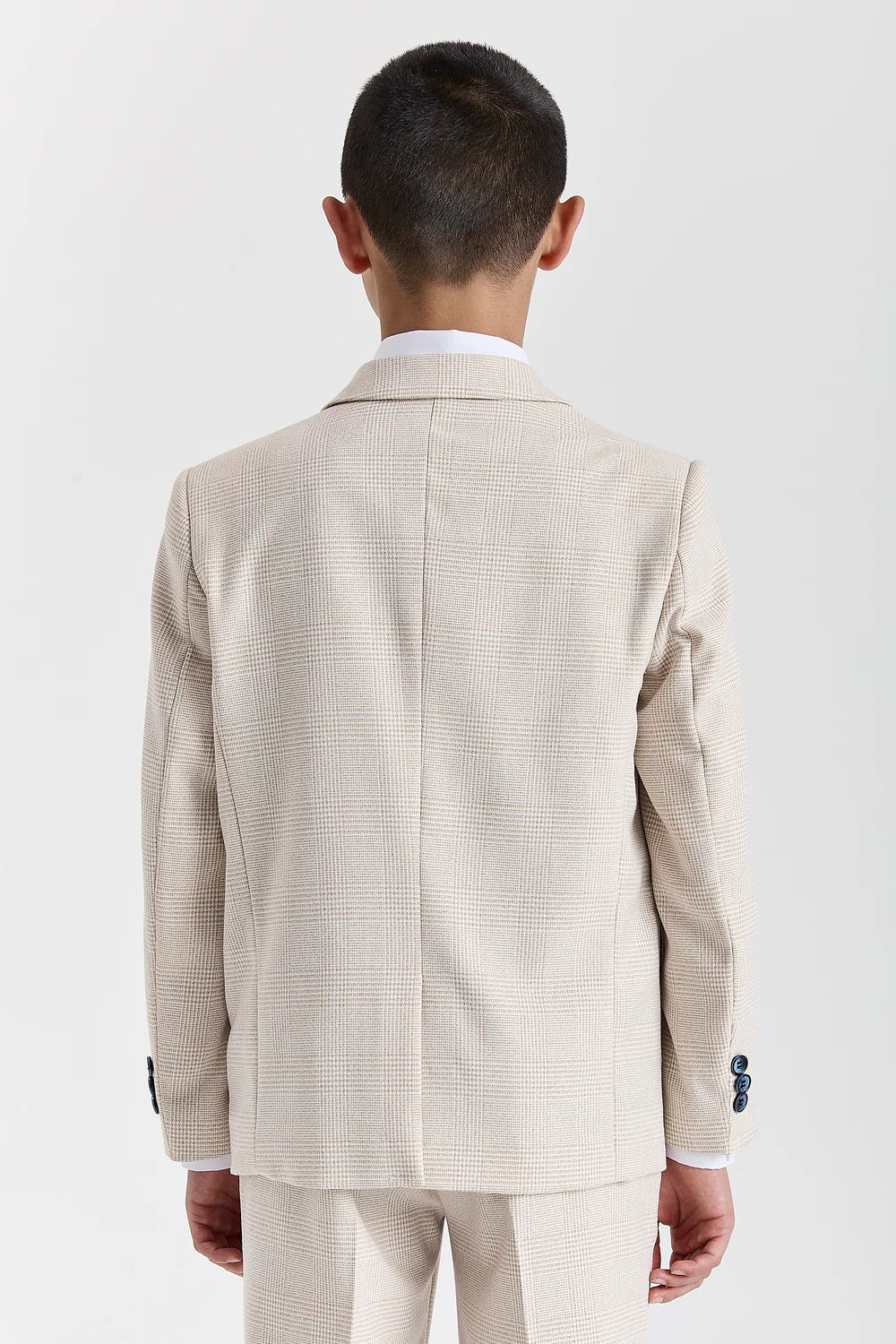 Jungen 3-teiliger Glencheck Tweed Anzug - Regent - Creme