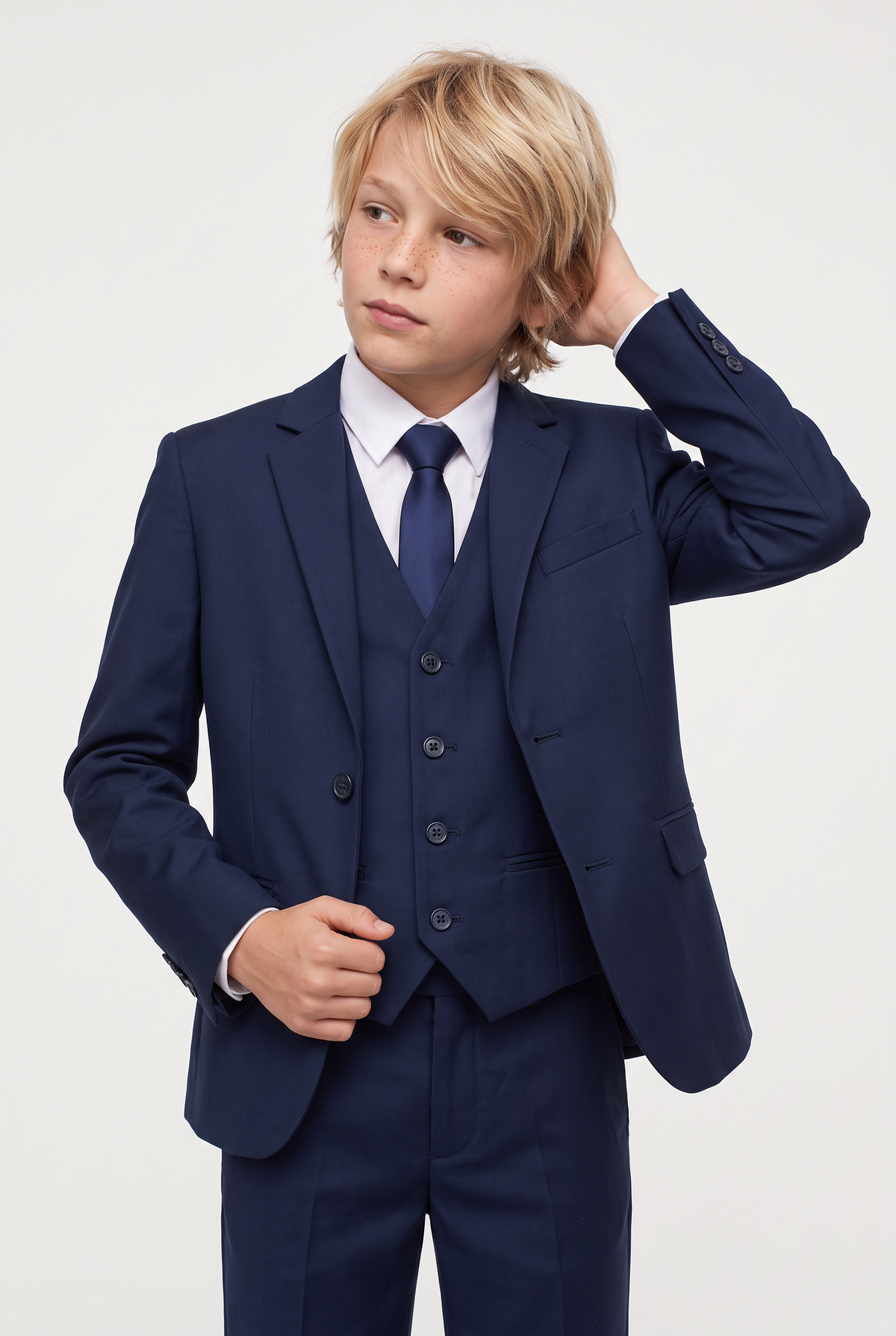 Jungen 3-teiliger Anzug mit schmaler Passform - Paris - Marineblau