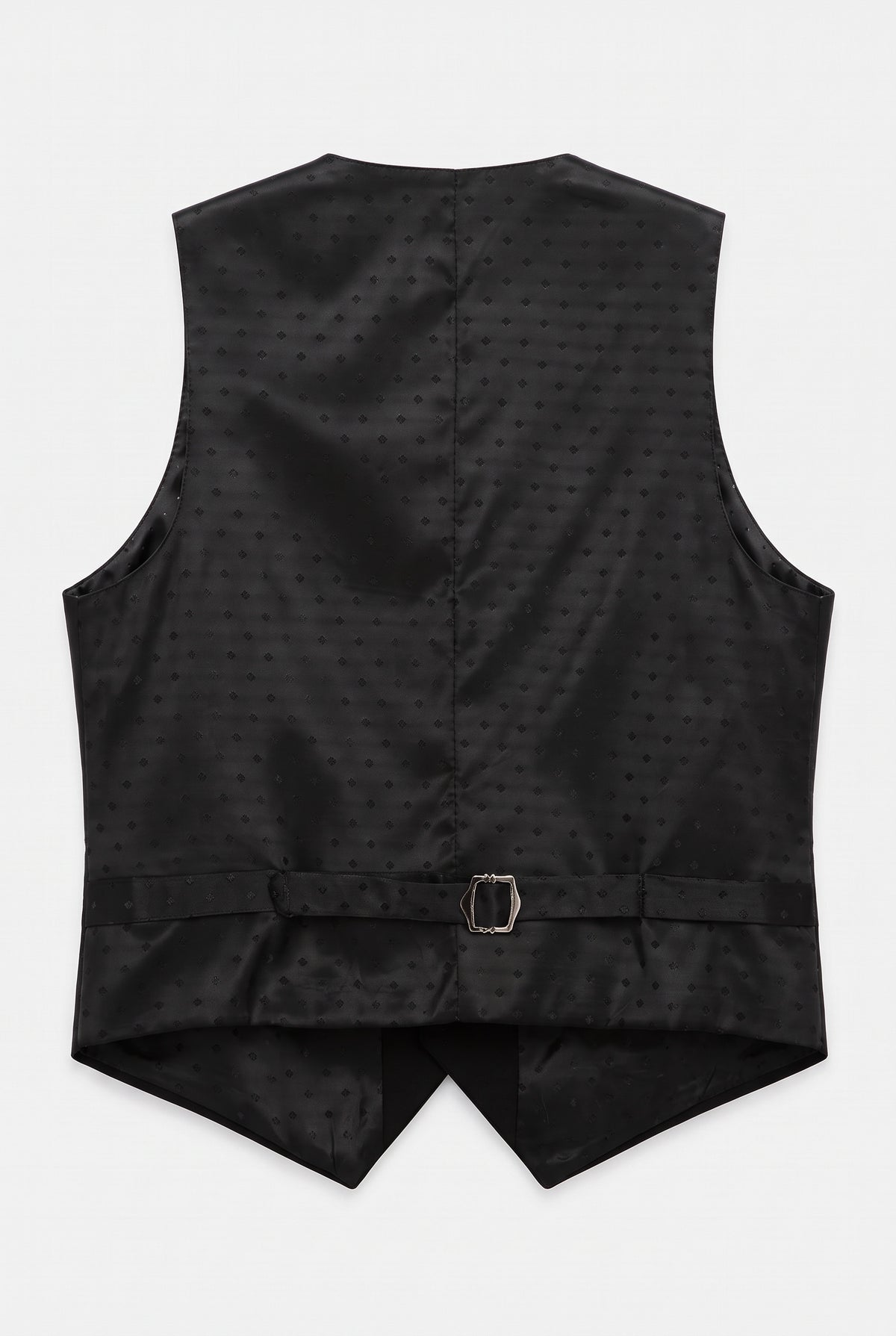 Boys 3-Piece Tuxedo Suit with Satin Notch Lapel - Romano Black Waistcoat Back Picture