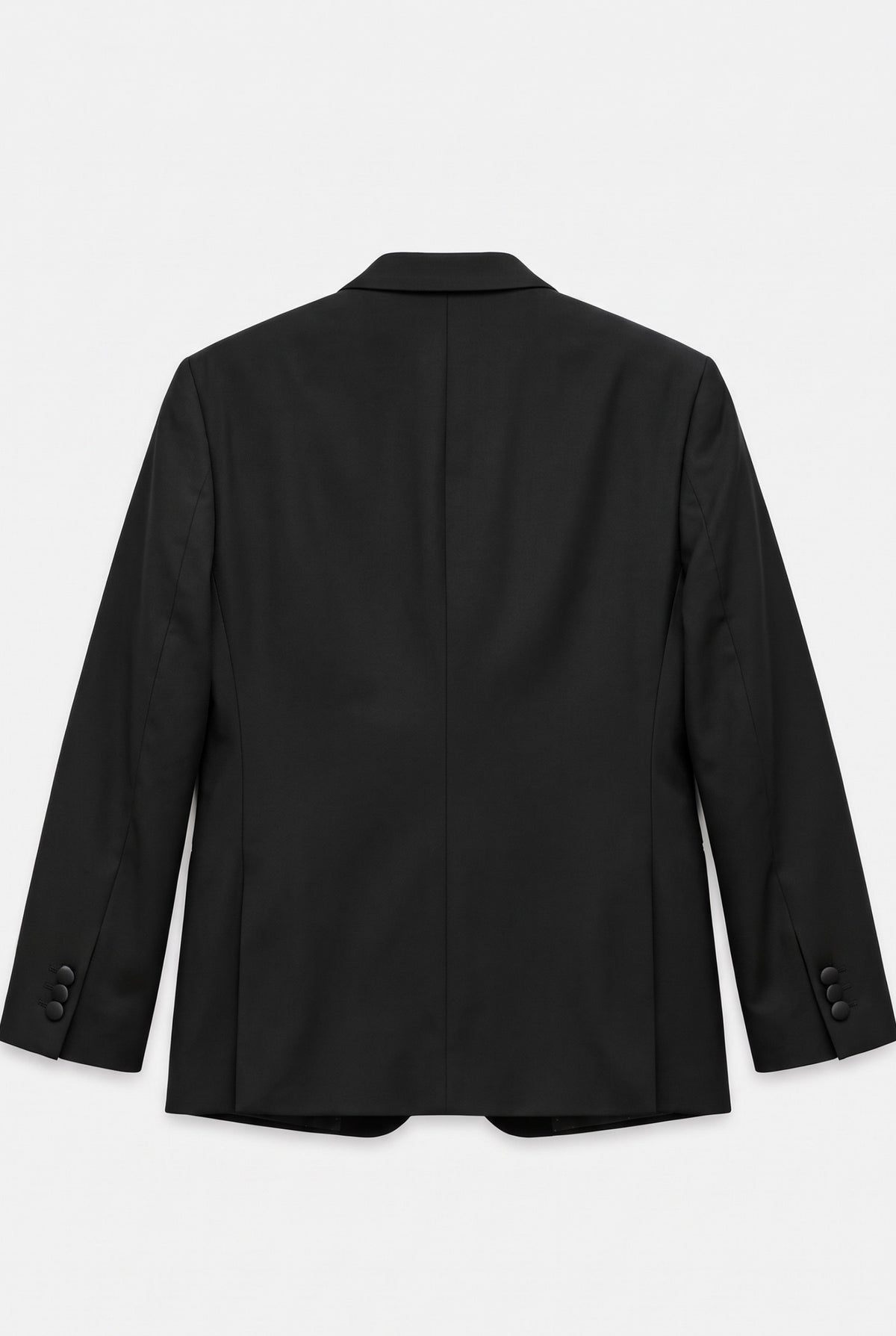 Boys 3-Piece Tuxedo Suit with Satin Notch Lapel - Romano Black Blazer Back Picture