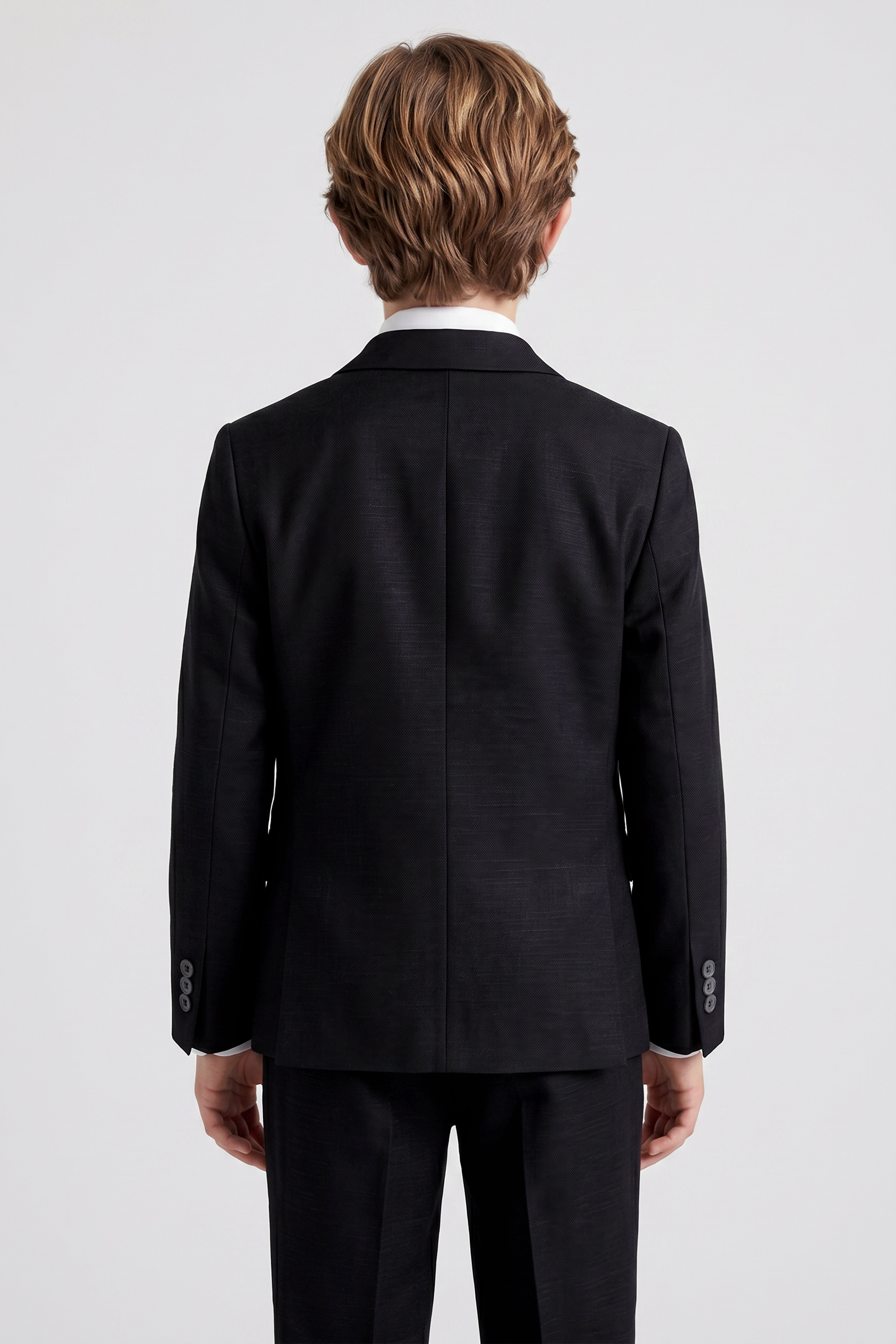 Boys 4-Piece Cotton Casual Suit - Black Back Picture