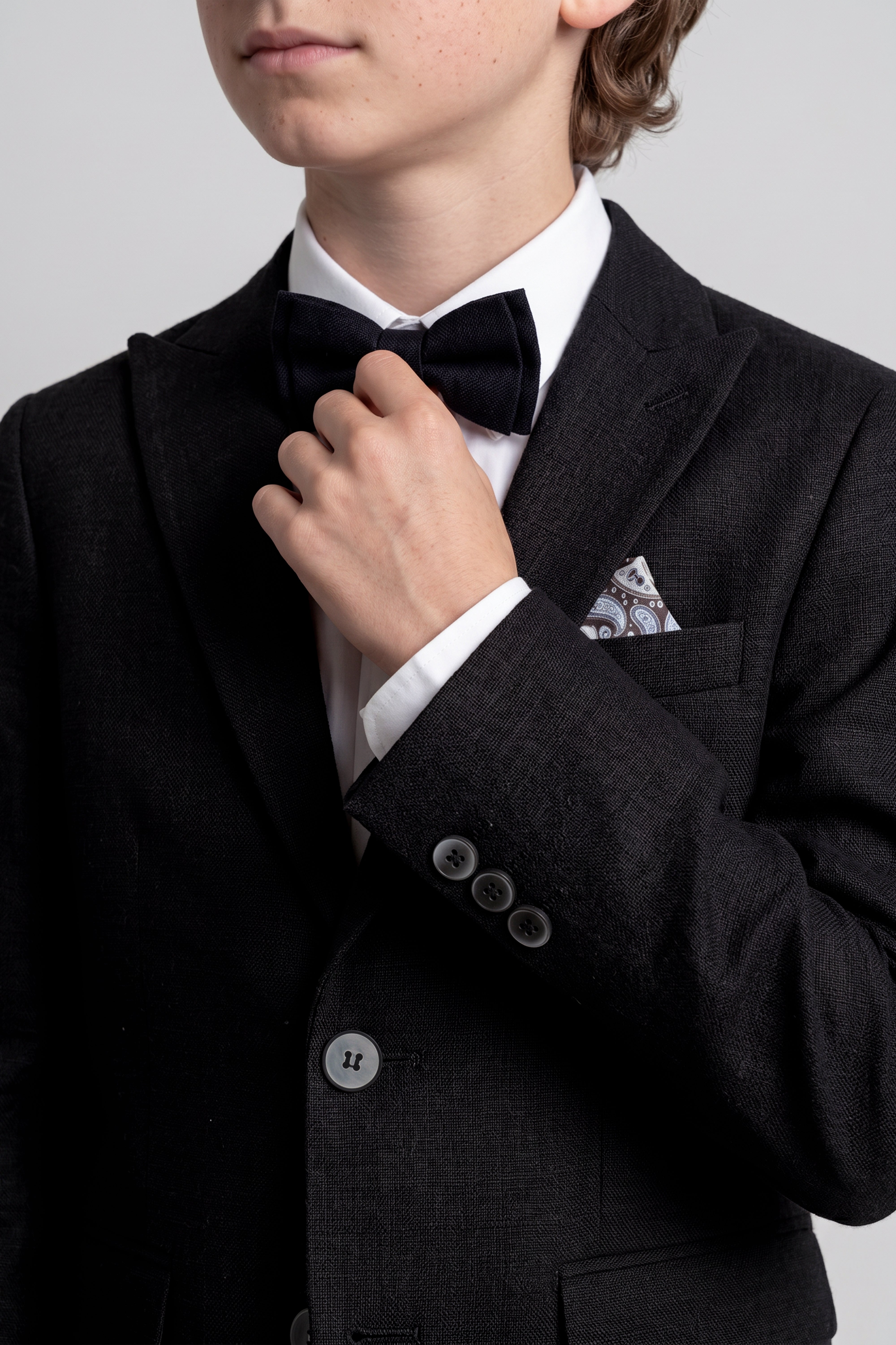 Boys 4-Piece Cotton Casual Suit - Black Detail Picture