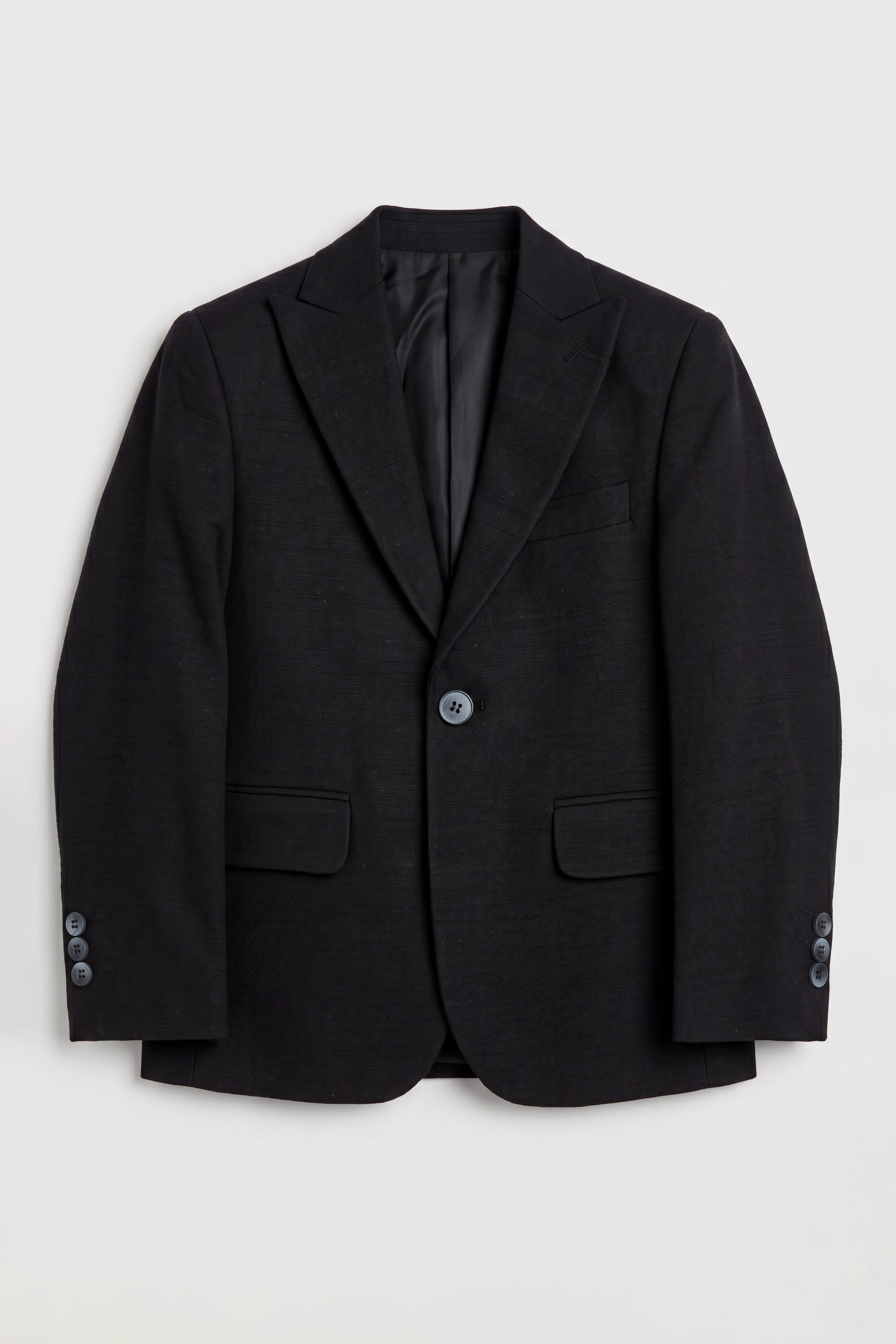 Boys 4-Piece Cotton Casual Suit - Black Blazer Front Picture
