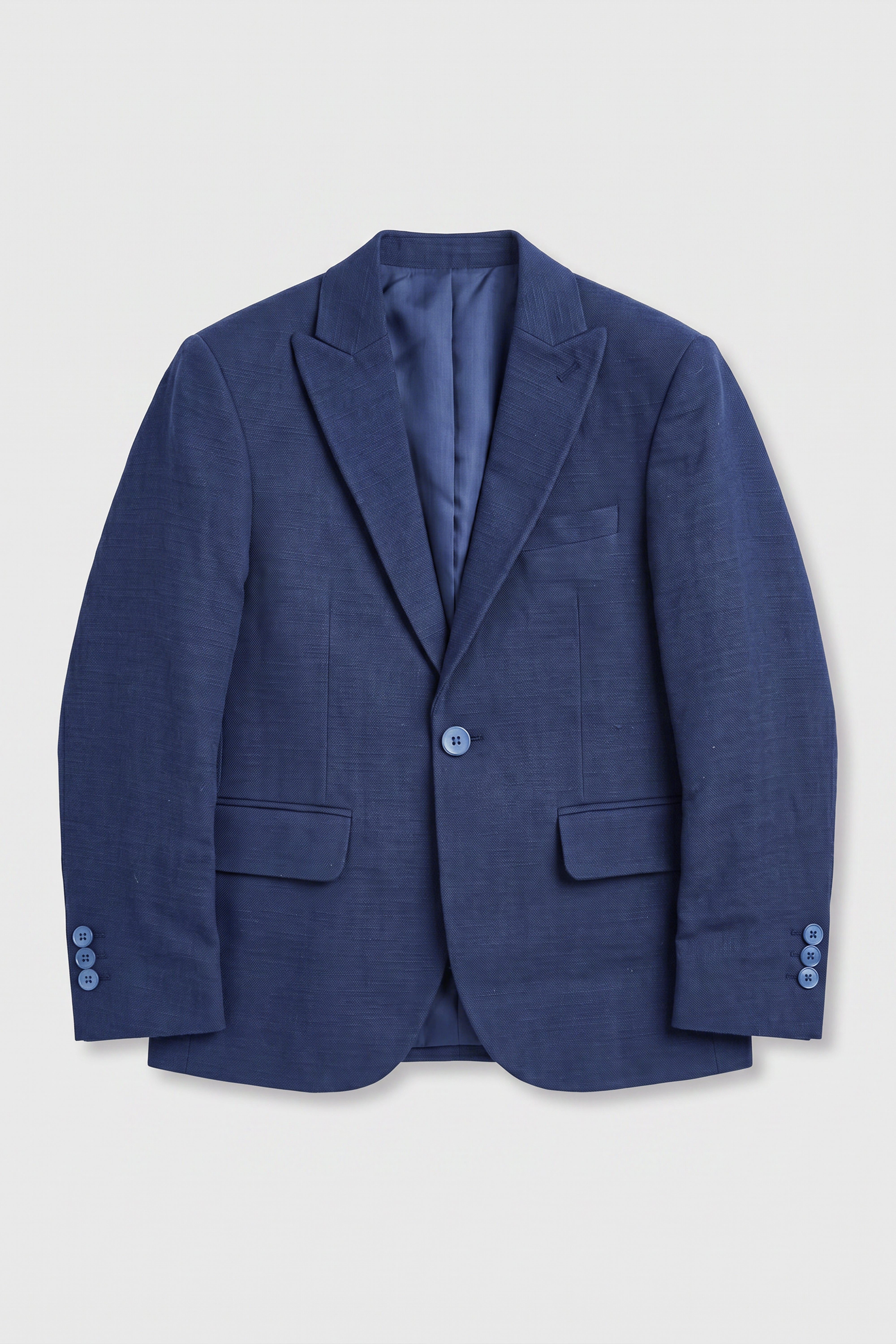 Boys 4-Piece Cotton Casual Suit - Navy Jacket Front Picture