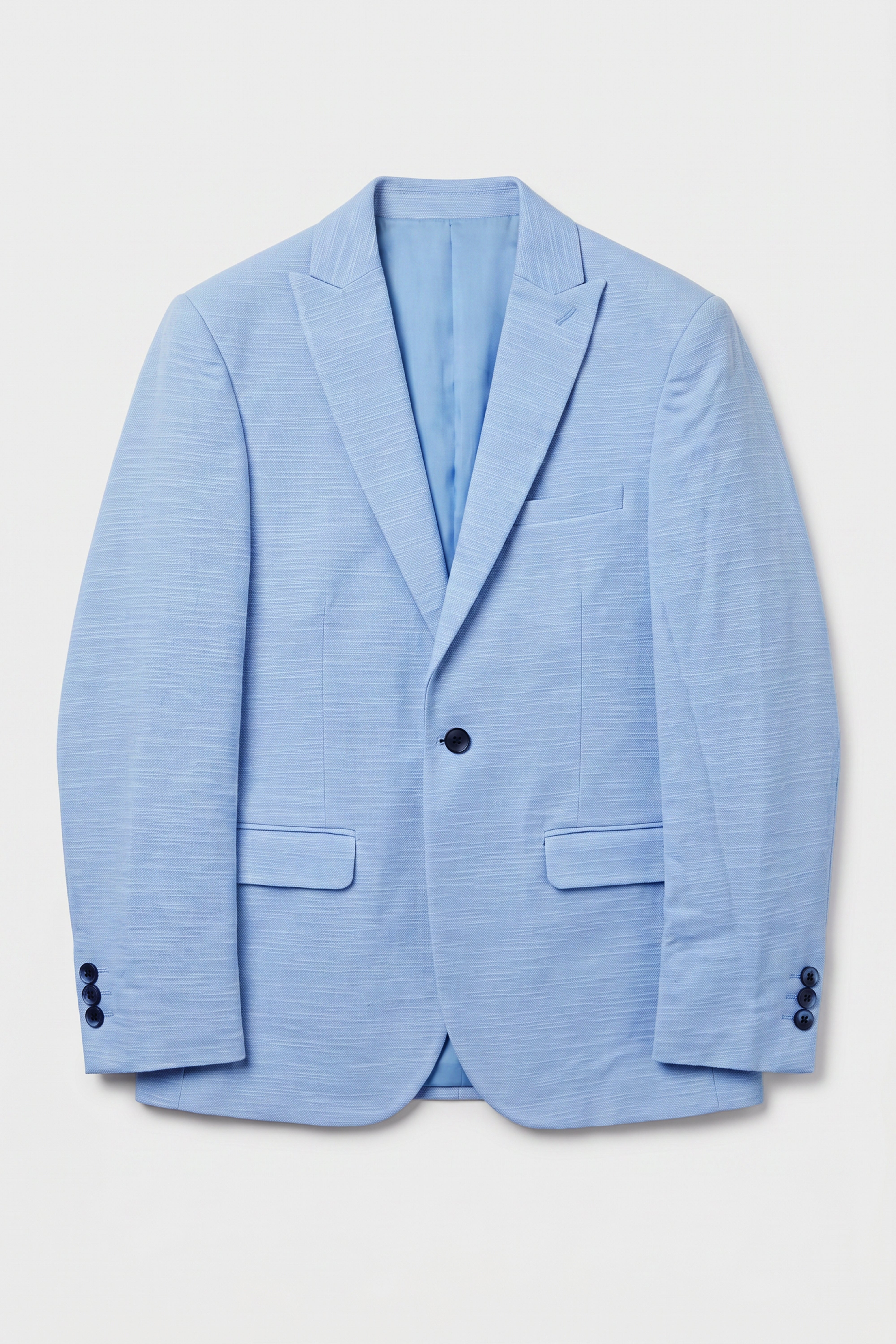Boys 4-Piece Cotton Casual Suit - Sky Blue Blazer Front Picture