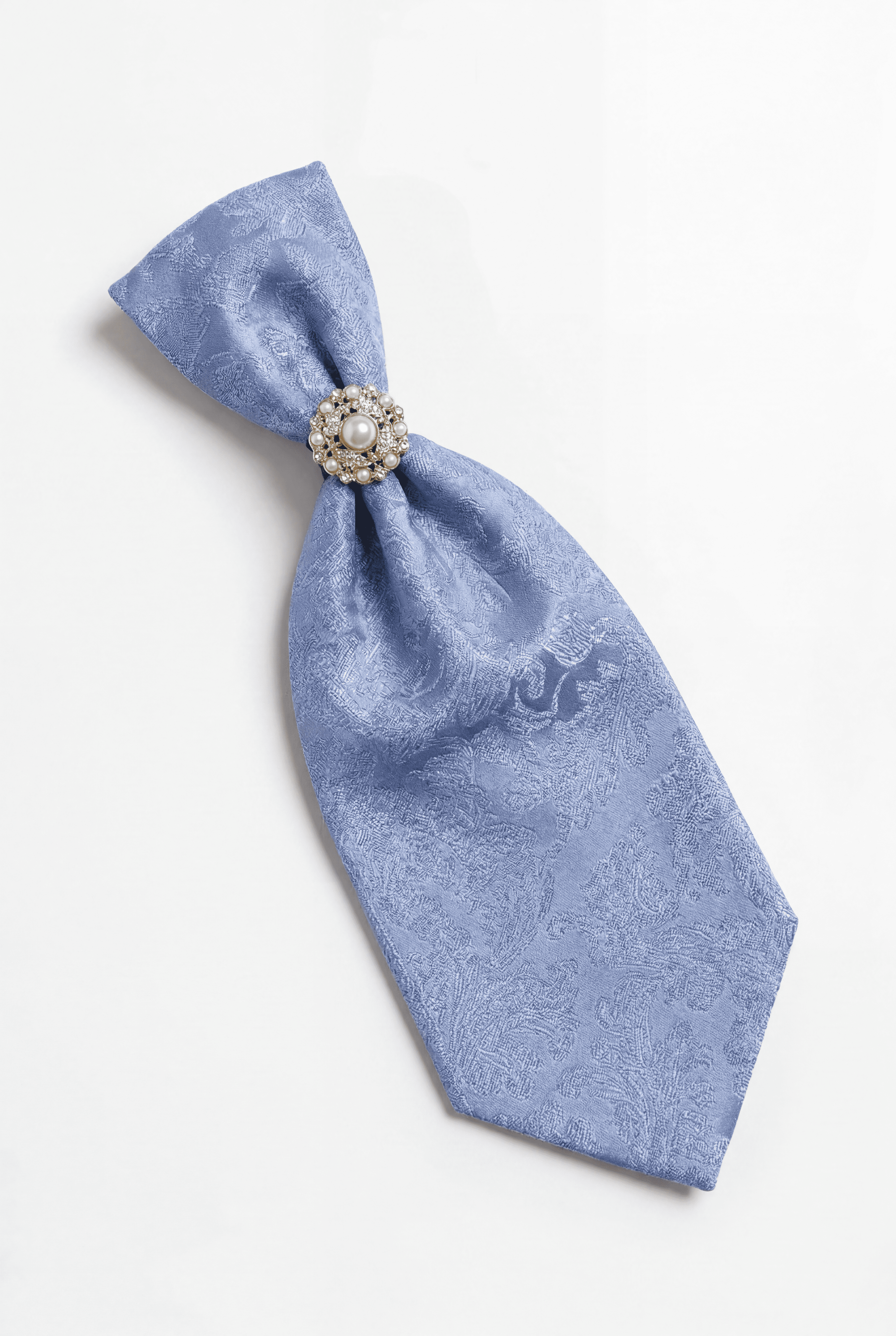 Ensemble gilet et cravate jacquard à motif cachemire 4 pièces pour garçon - Bleu