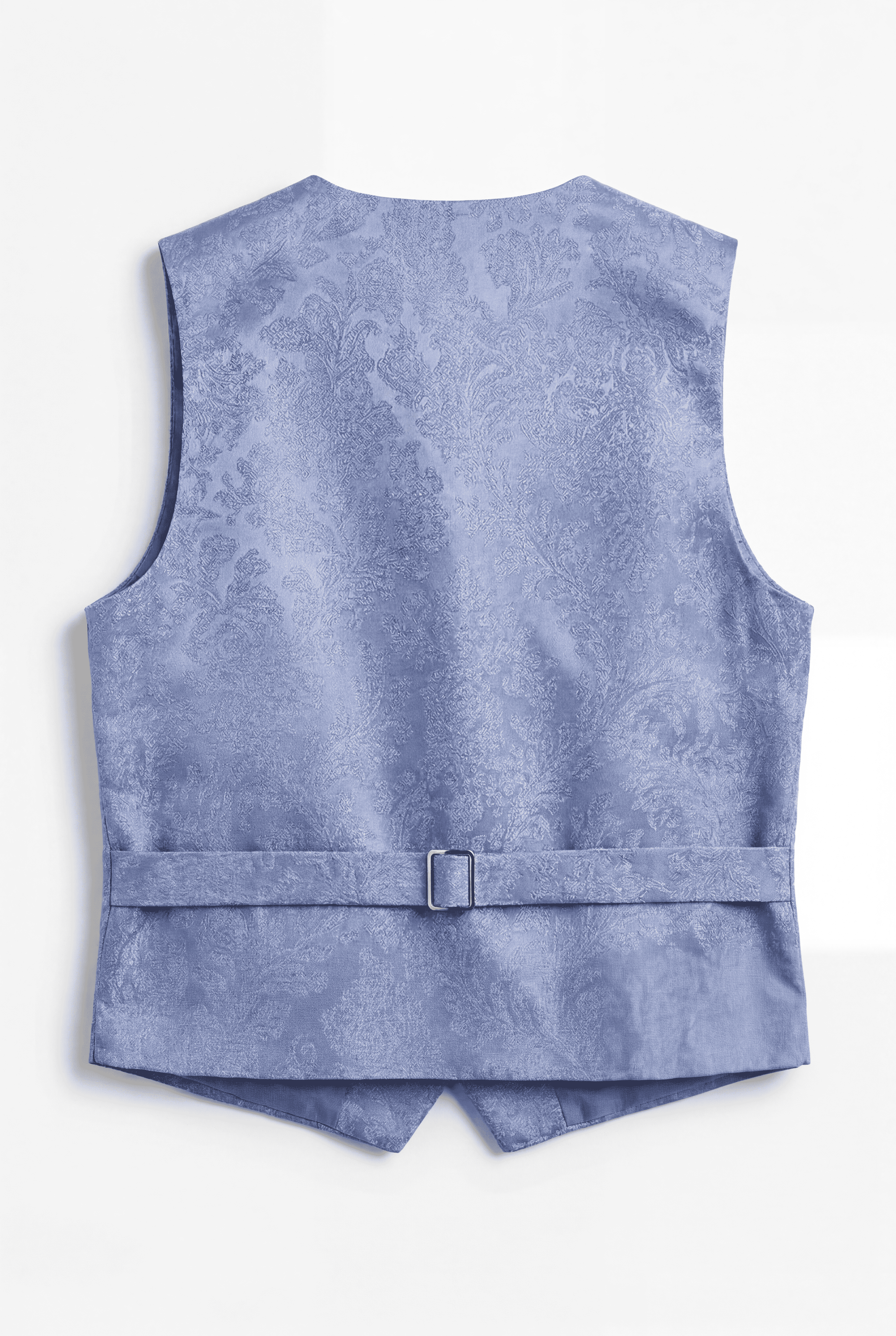 Ensemble gilet et cravate jacquard à motif cachemire 4 pièces pour garçon - Bleu